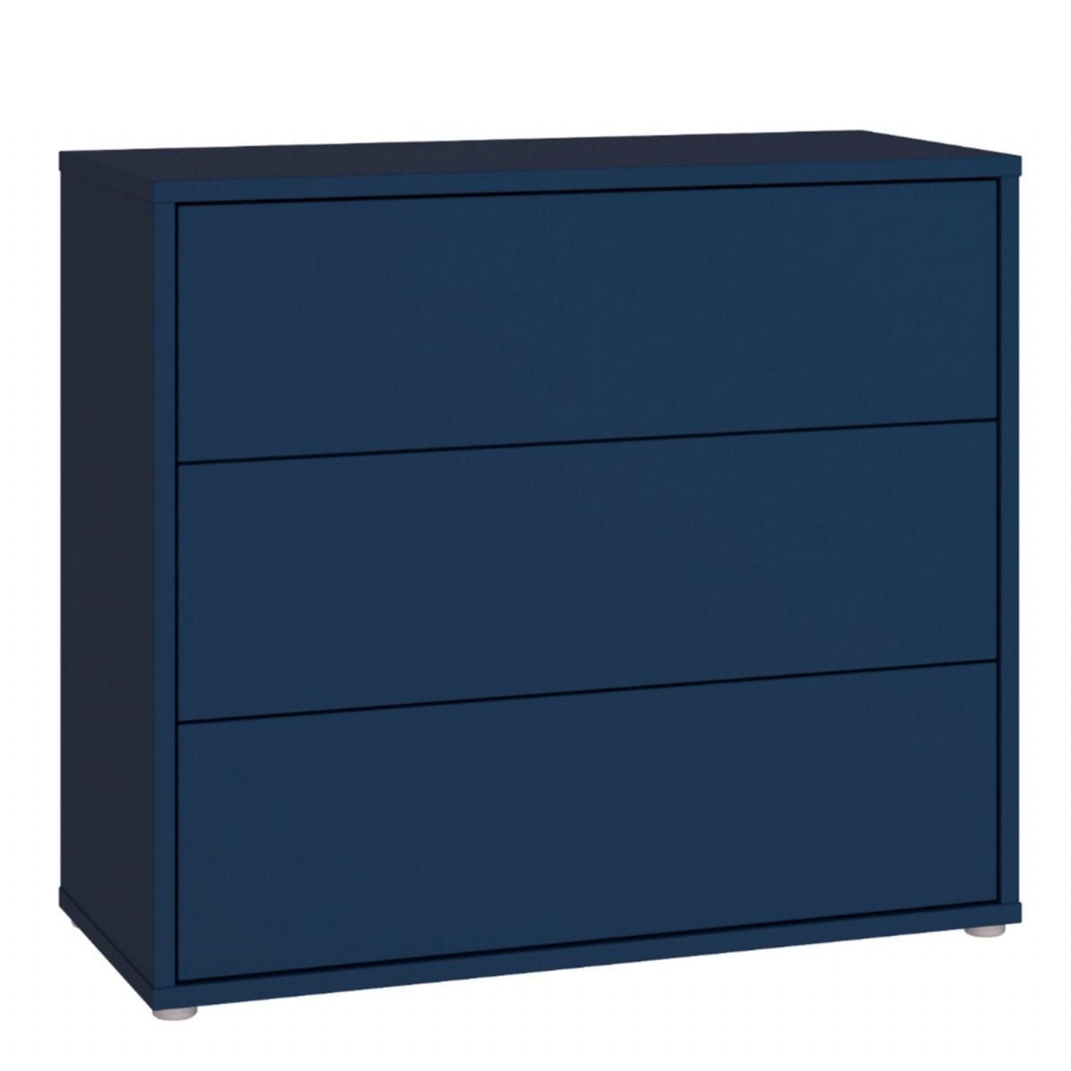 Alice Springs 3 Drawer Chest with PushtoOpen Drawers in Night Blue and White