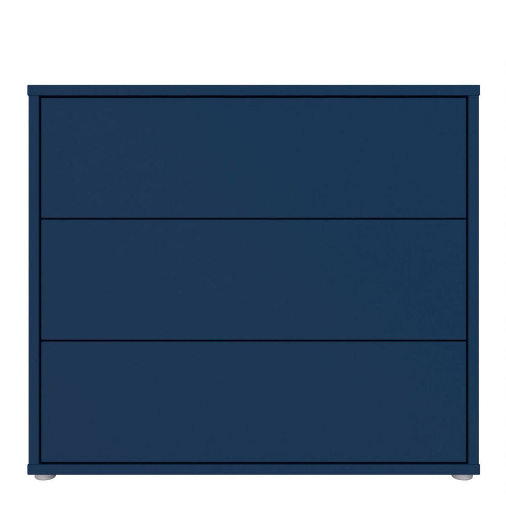 Alice Springs 3 Drawer Chest with PushtoOpen Drawers in Night Blue and White