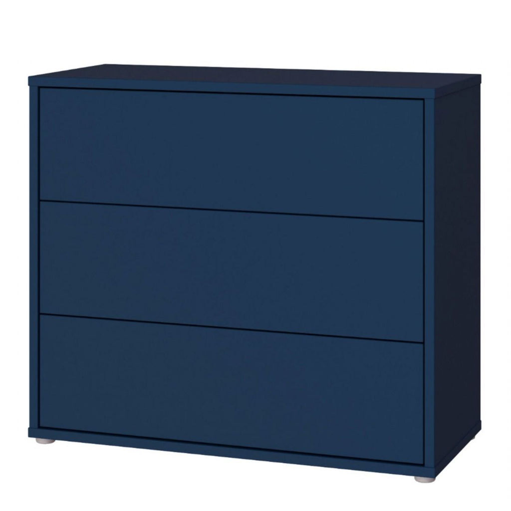 Alice Springs 3 Drawer Chest with PushtoOpen Drawers in Night Blue and White