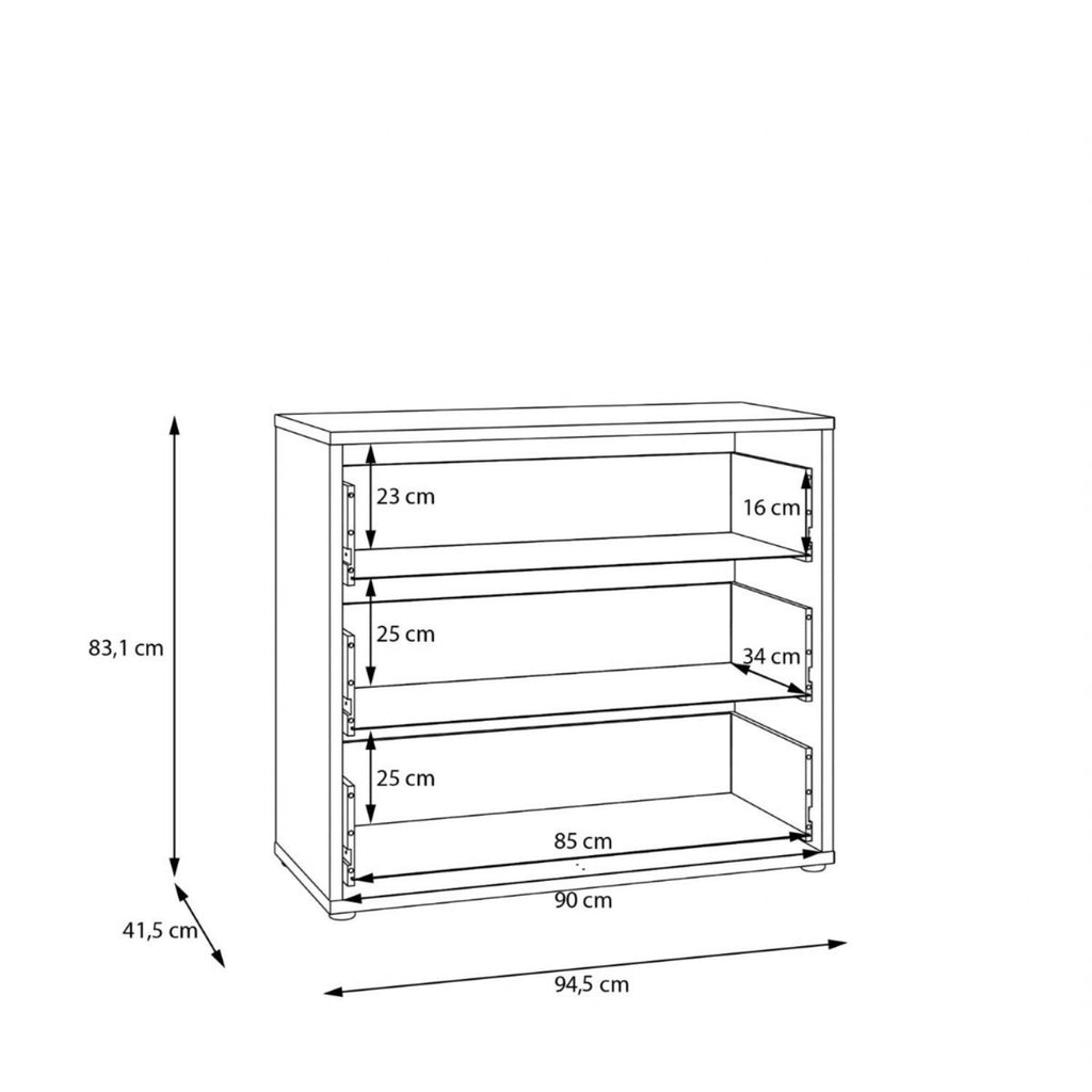 Alice Springs 3 Drawer Chest with PushtoOpen Drawers in Night Blue and White