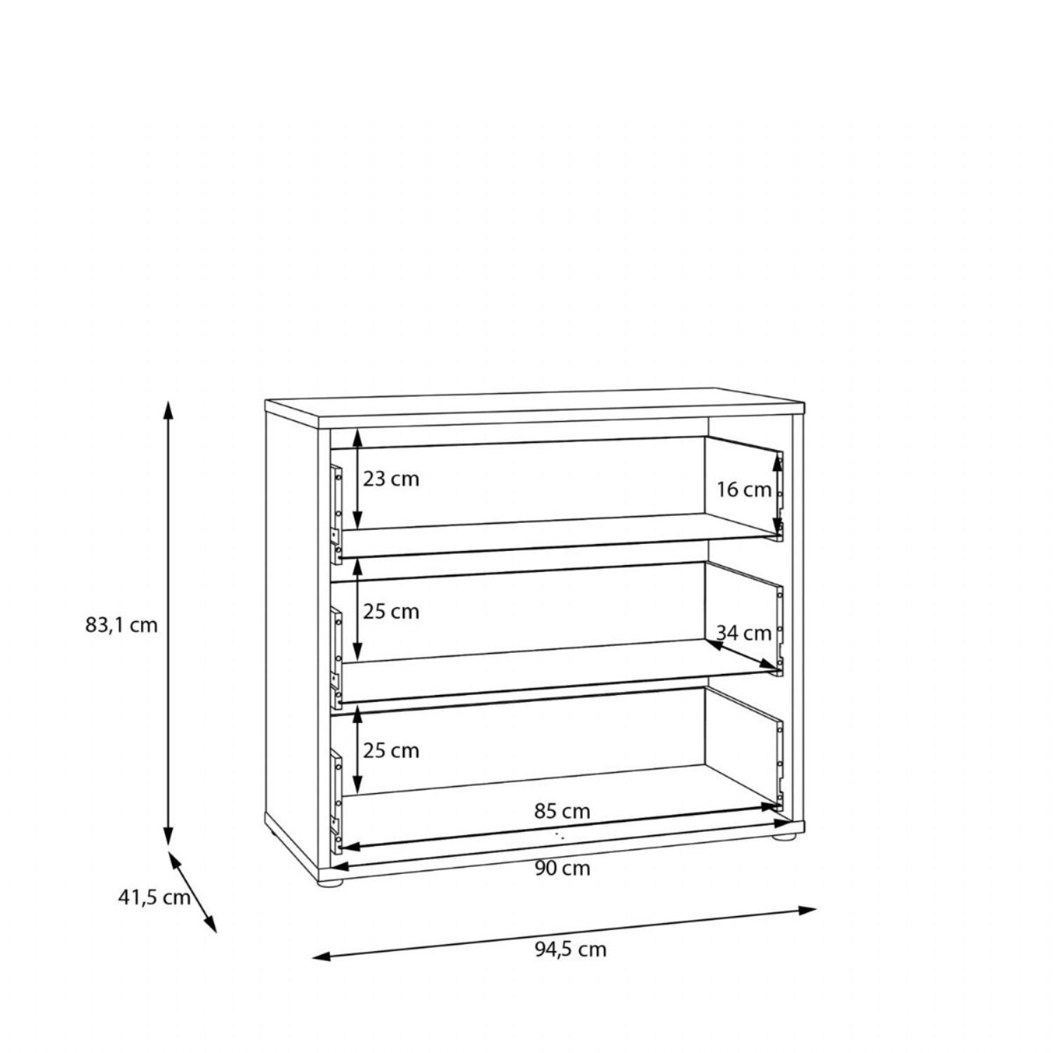 Alice Springs 3 Drawer Chest with PushtoOpen Drawers in Night Blue and White
