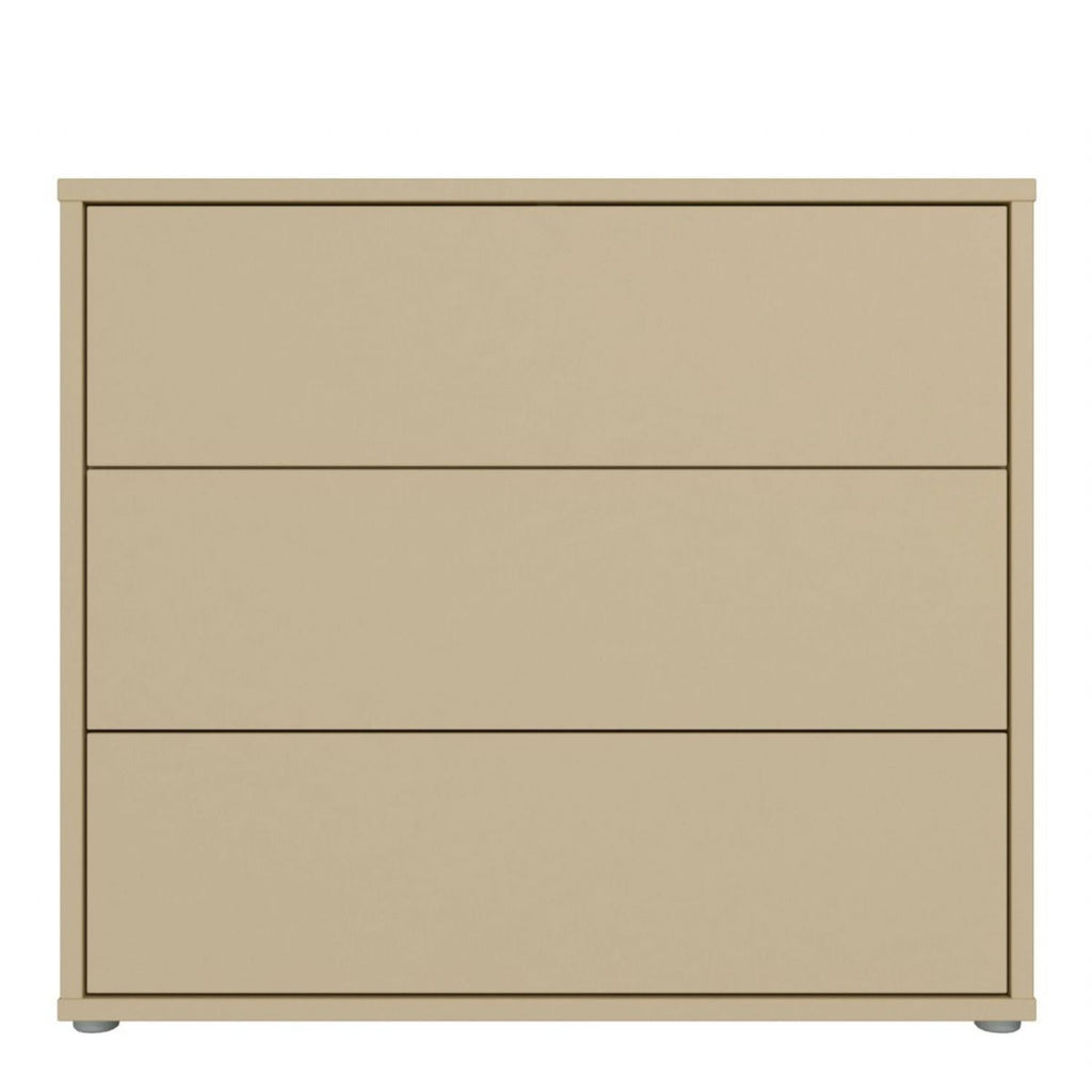Alice Springs 3 Drawer Chest with PushtoOpen Drawers in Butter Yellow