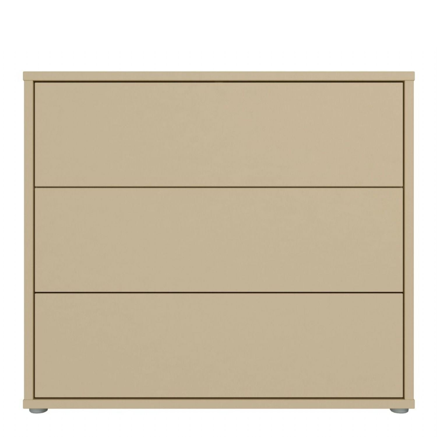 Alice Springs 3 Drawer Chest with PushtoOpen Drawers in Butter Yellow