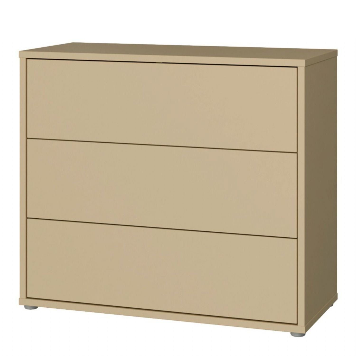 Alice Springs 3 Drawer Chest with PushtoOpen Drawers in Butter Yellow