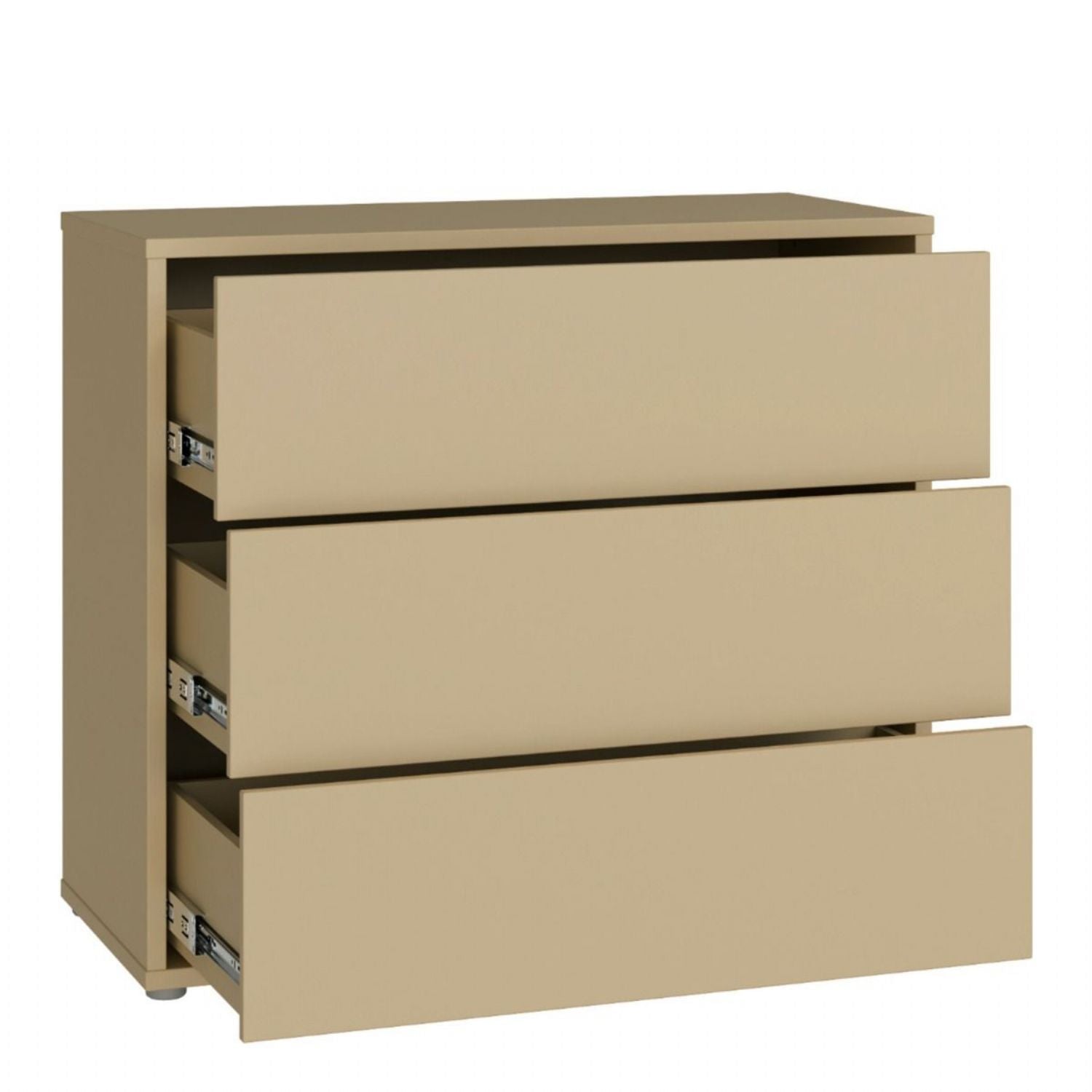 Alice Springs 3 Drawer Chest with PushtoOpen Drawers in Butter Yellow