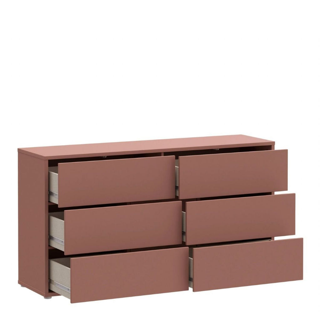 Alice Springs 6 Drawer Wide Chest with PushtoOpen Drawers in Terracotta
