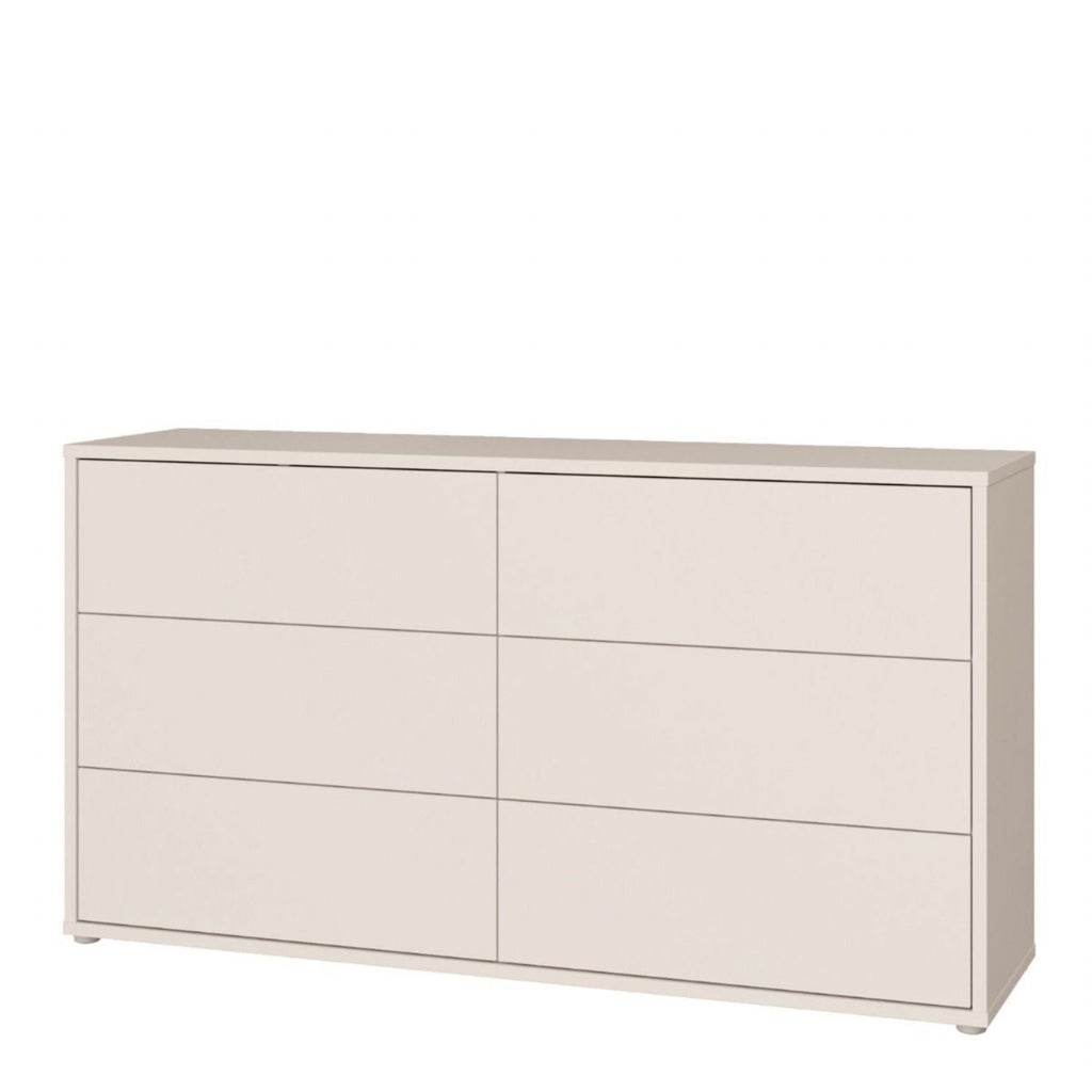 Alice Springs 6 Drawer Wide Chest with PushtoOpen Drawers in Sand