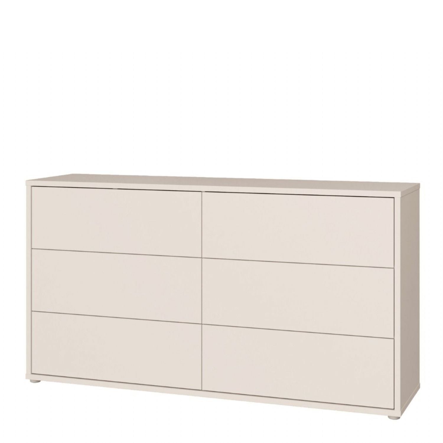 Alice Springs 6 Drawer Wide Chest with PushtoOpen Drawers in Sand