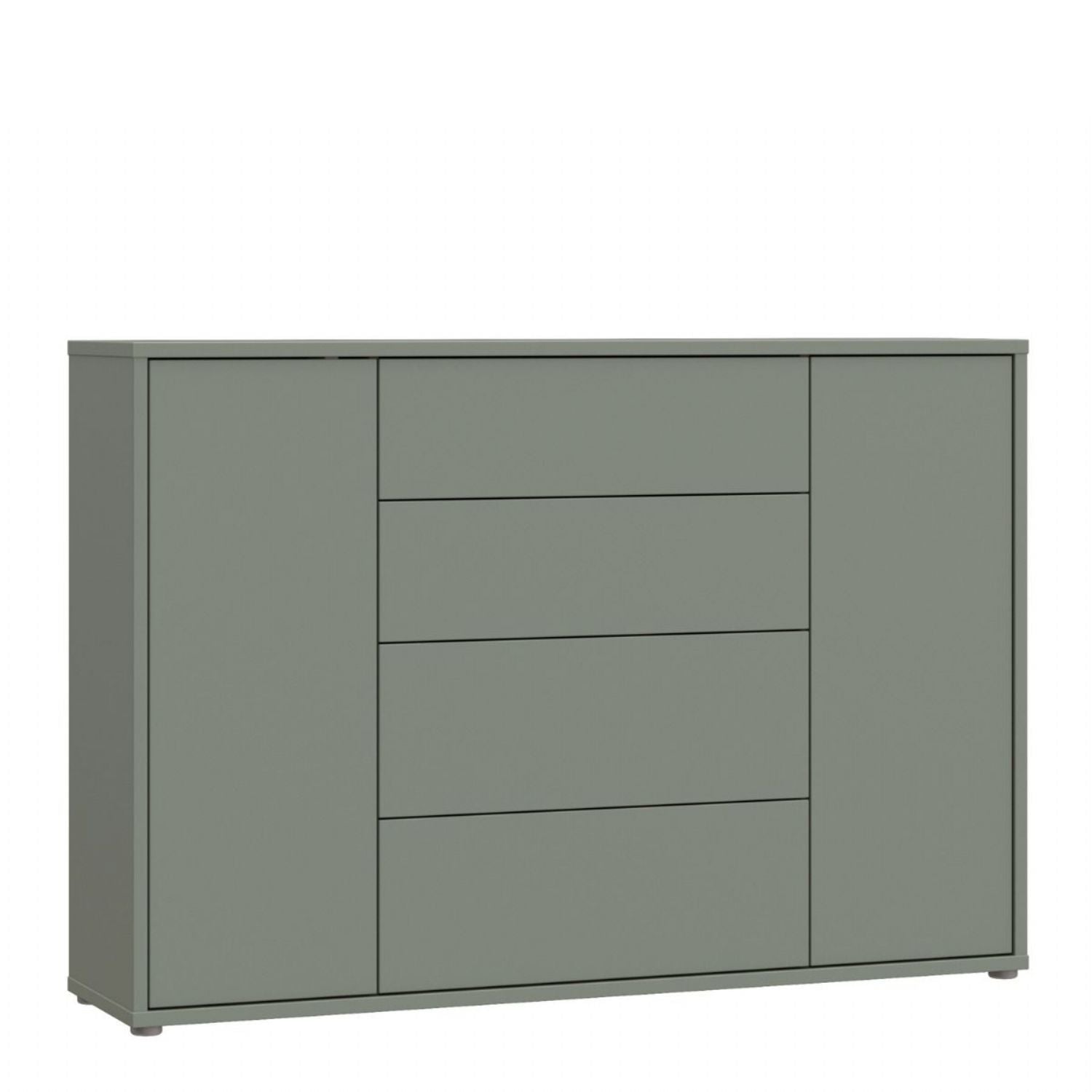 Alice Springs Wide Sideboard with 4 Drawers &amp; 2 Doors with PushtoOpen in Sage Green