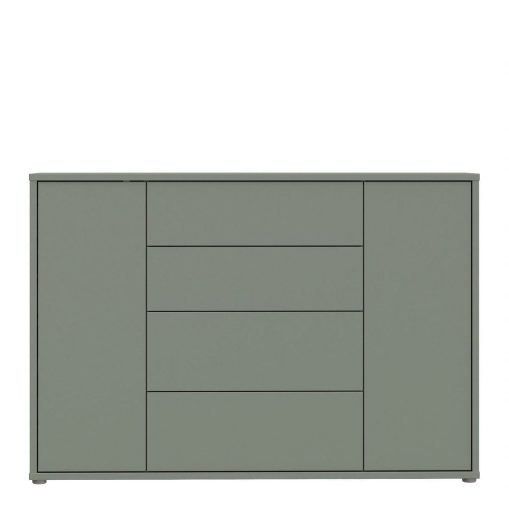 Alice Springs Wide Sideboard with 4 Drawers & 2 Doors with PushtoOpen in Sage Green