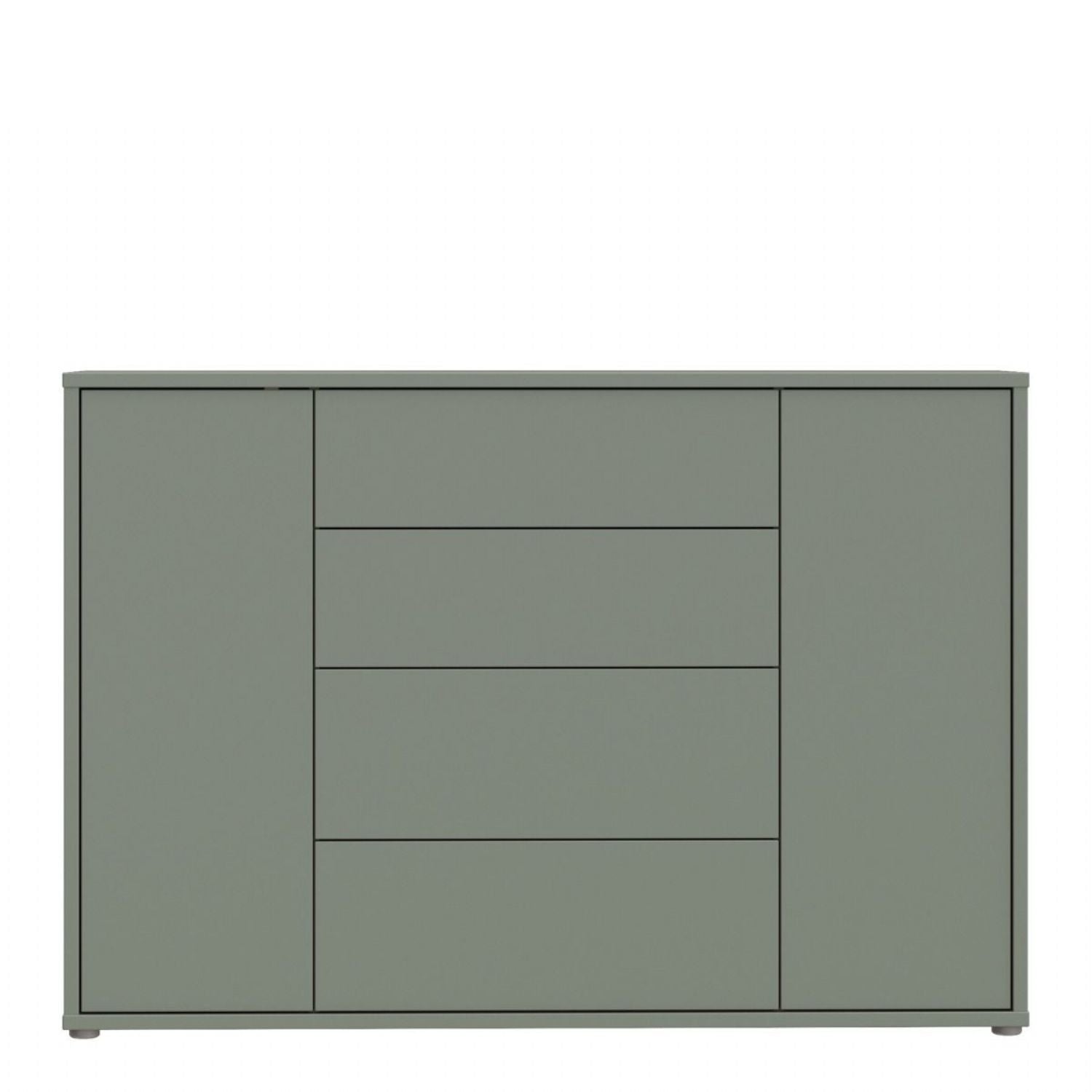 Alice Springs Wide Sideboard with 4 Drawers & 2 Doors with PushtoOpen in Sage Green