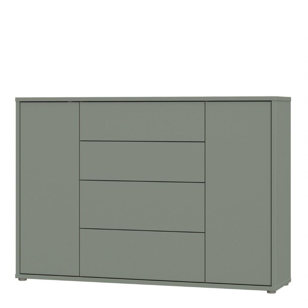 Alice Springs Wide Sideboard with 4 Drawers & 2 Doors with PushtoOpen in Sage Green