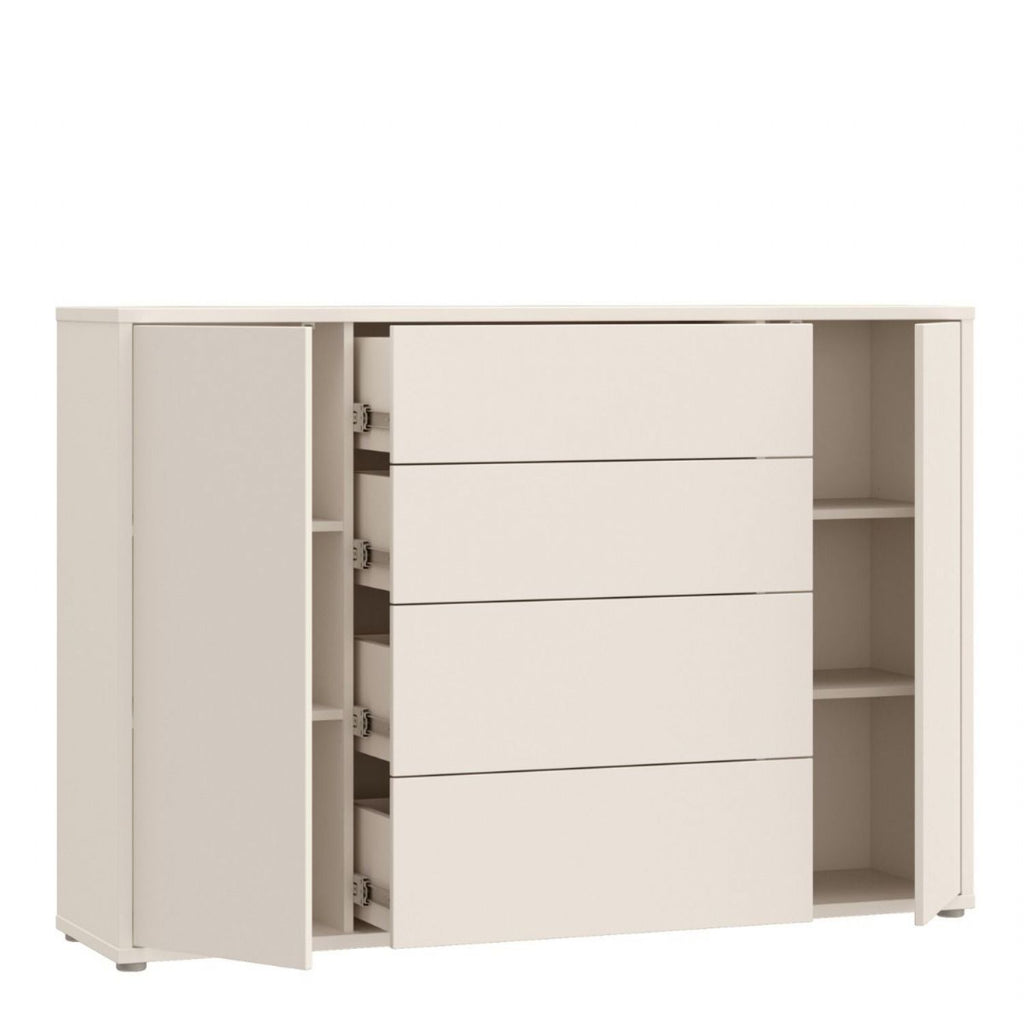 Alice Springs Wide Sideboard with 4 Drawers & 2 Doors with PushtoOpen in Sand