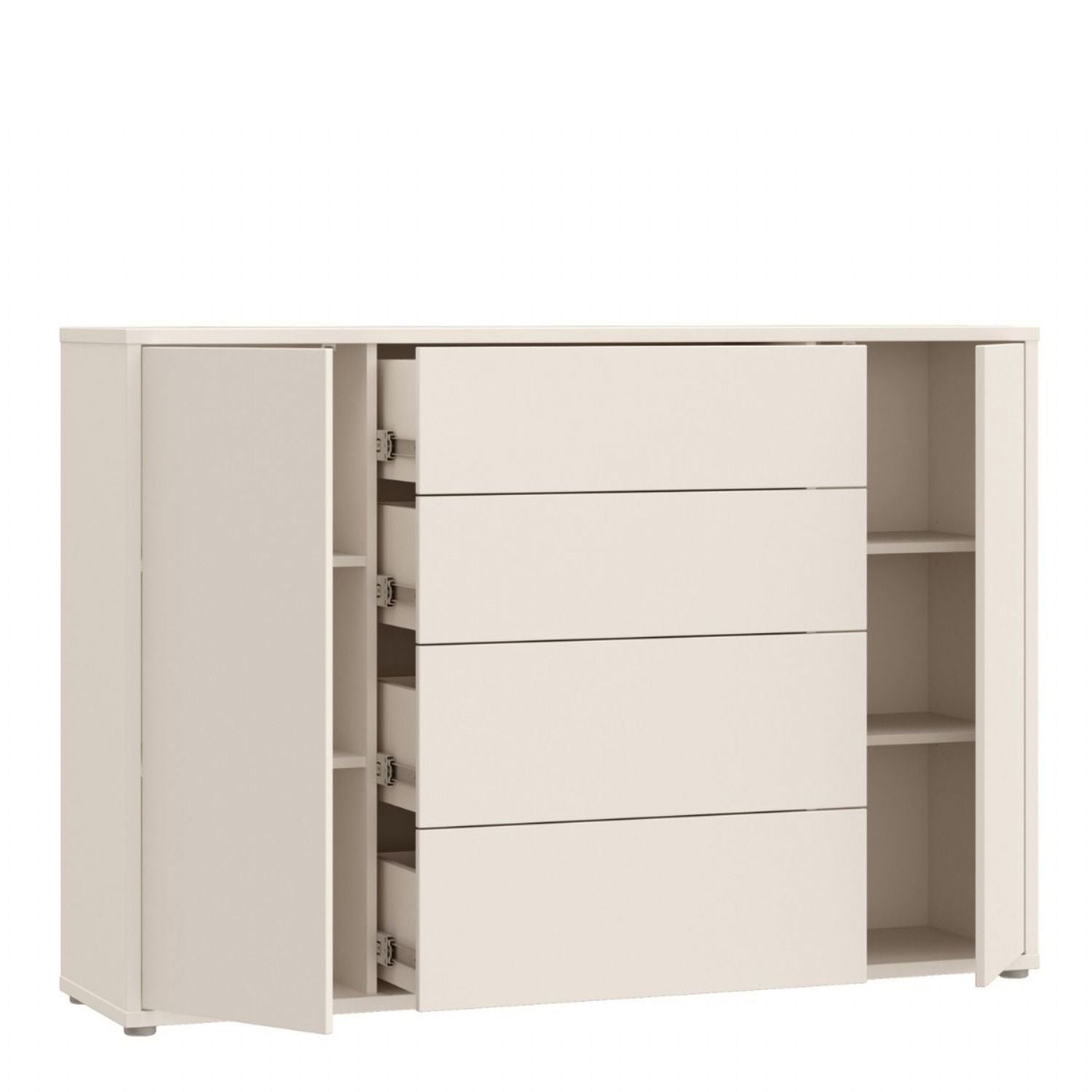 Alice Springs Wide Sideboard with 4 Drawers & 2 Doors with PushtoOpen in Sand