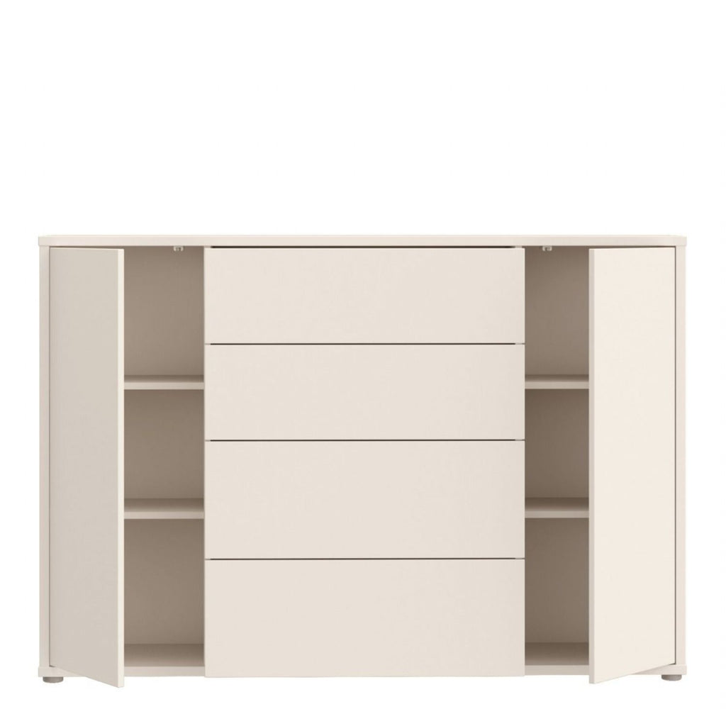 Alice Springs Wide Sideboard with 4 Drawers & 2 Doors with PushtoOpen in Sand