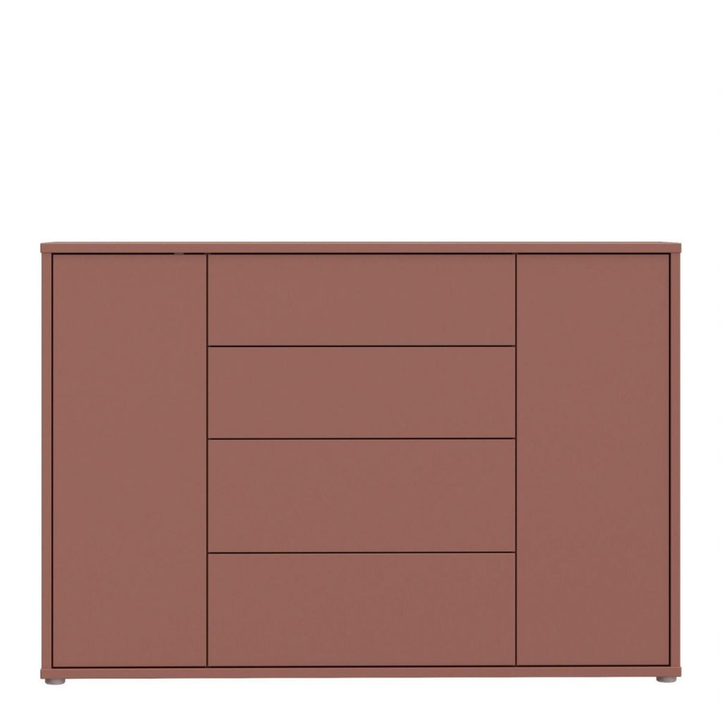 Alice Springs Wide Sideboard with 4 Drawers & 2 Doors with PushtoOpen in Terracotta
