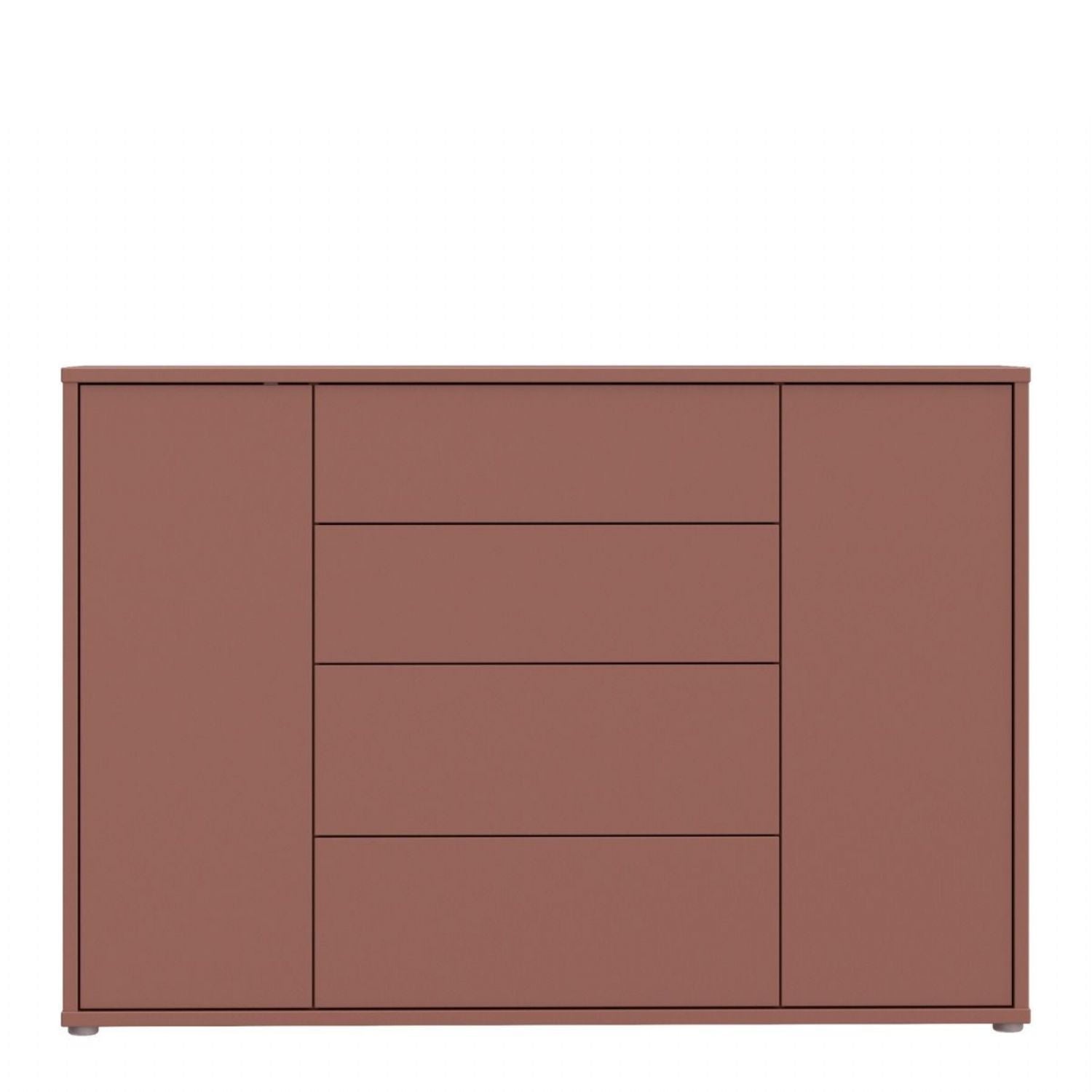 Alice Springs Wide Sideboard with 4 Drawers & 2 Doors with PushtoOpen in Terracotta
