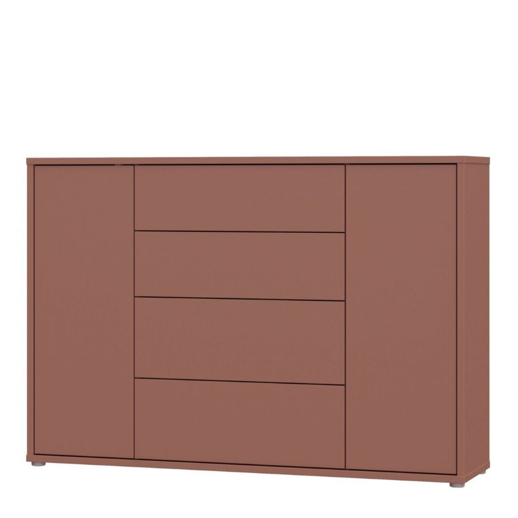Alice Springs Wide Sideboard with 4 Drawers & 2 Doors with PushtoOpen in Terracotta