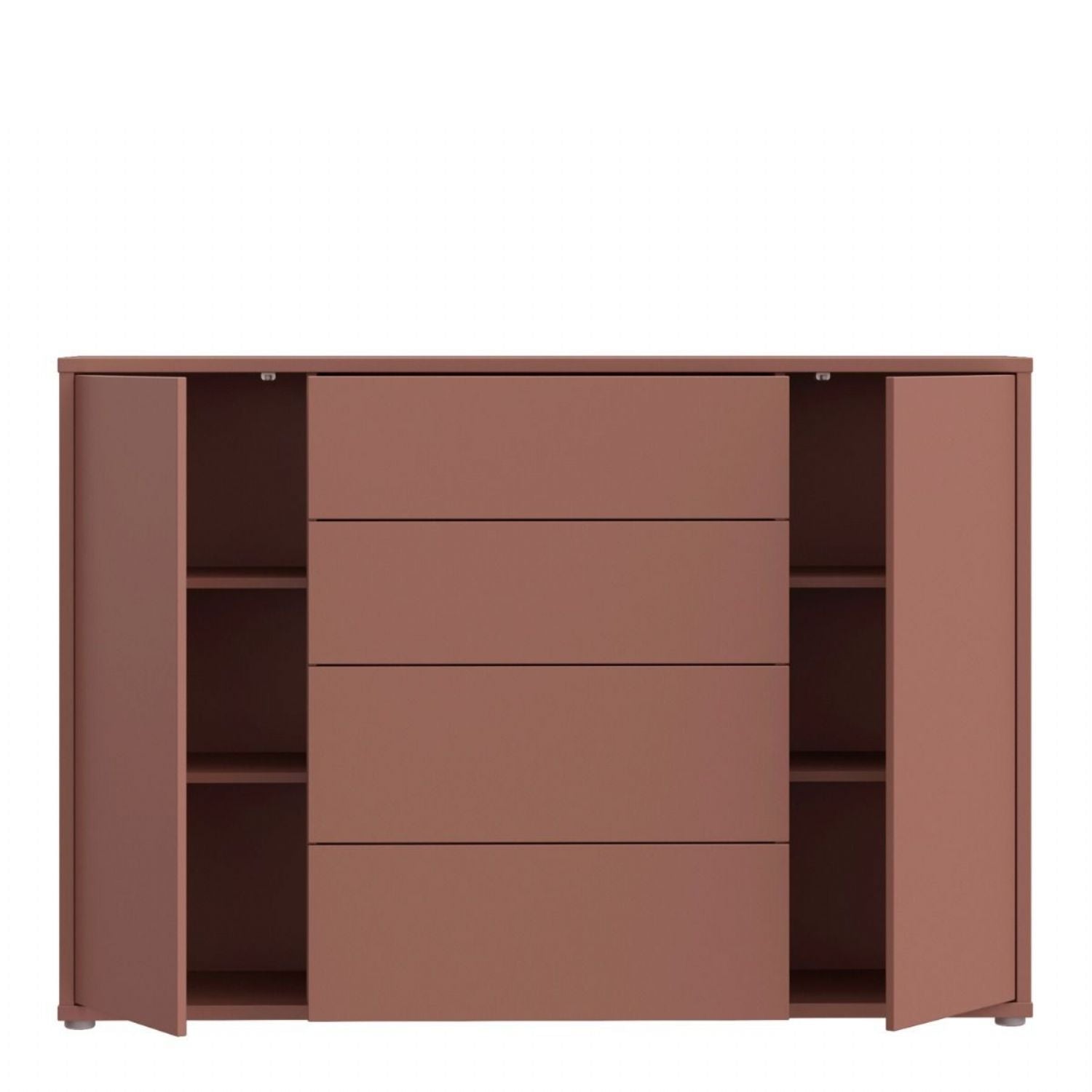 Alice Springs Wide Sideboard with 4 Drawers & 2 Doors with PushtoOpen in Terracotta