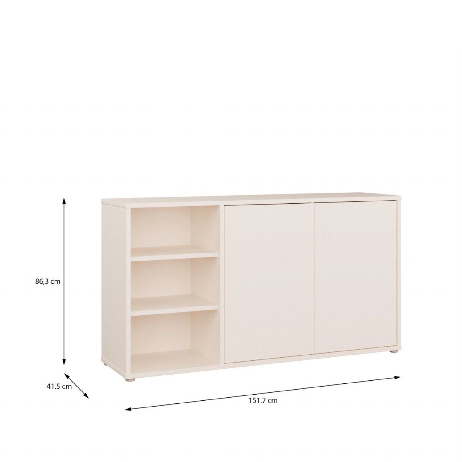 Alice Springs Sideboard with Open Shelving & PushtoOpen Doors in Sand