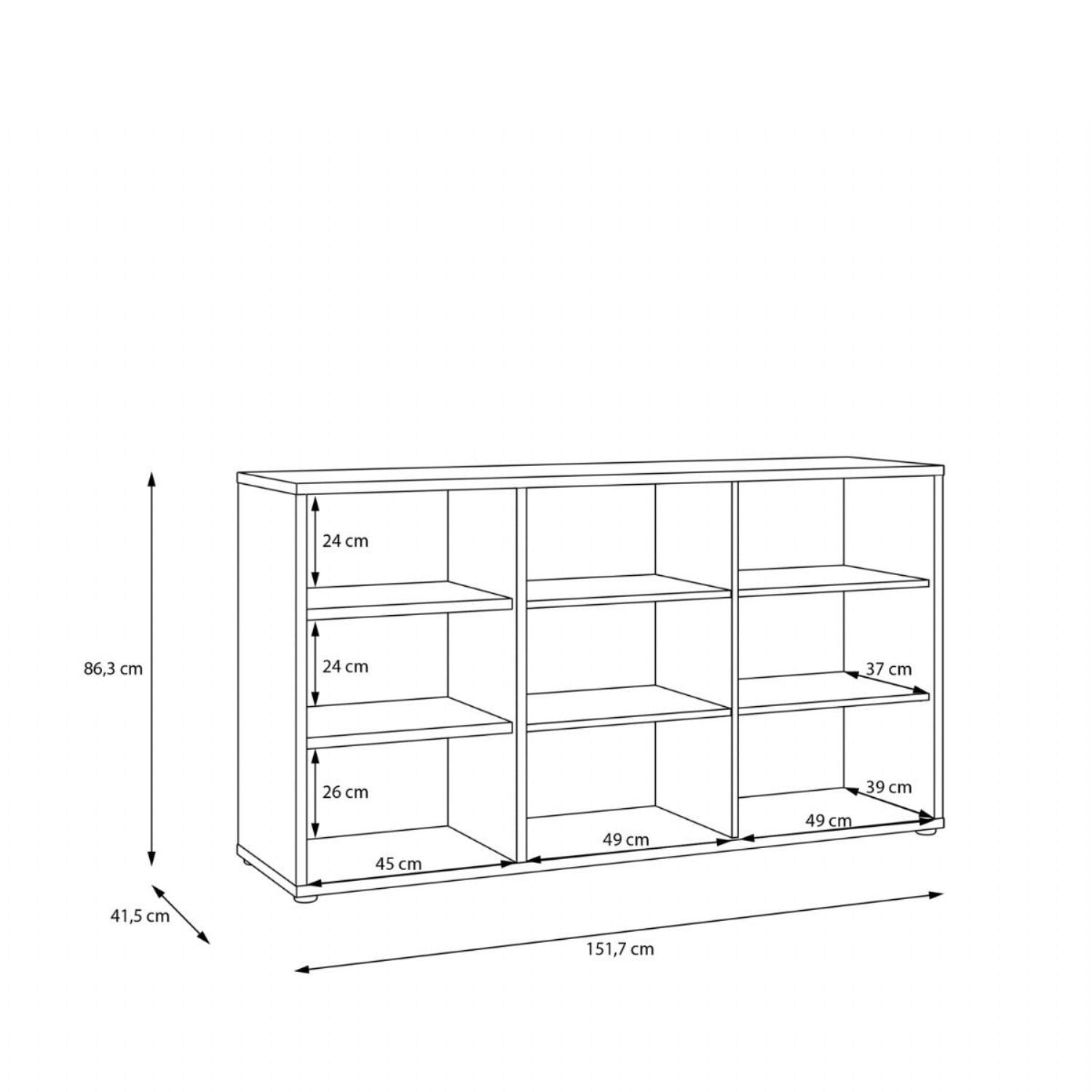 Alice Springs Sideboard with Open Shelving & PushtoOpen Doors in Sand