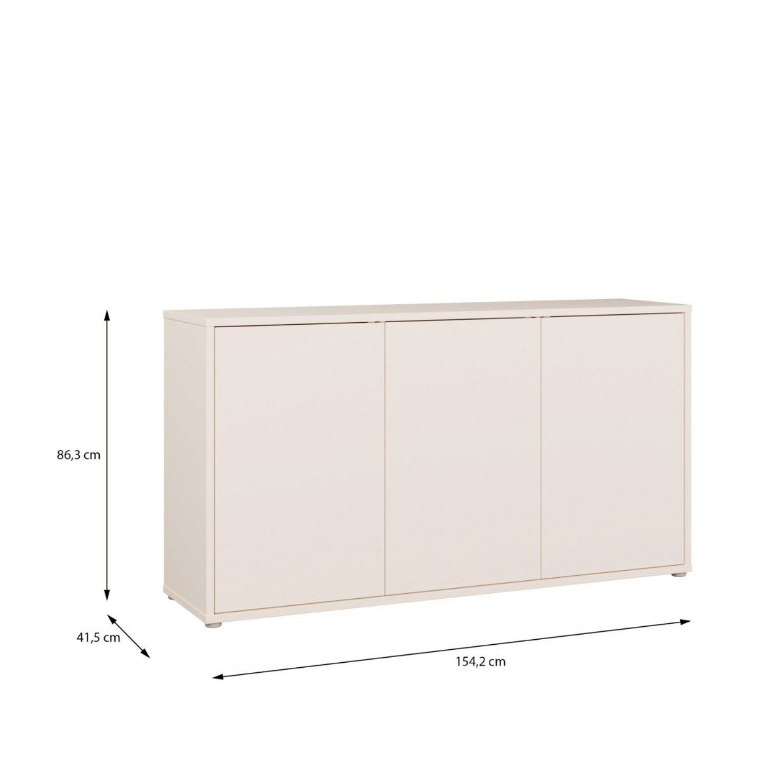 Alice Springs 3 Door Sideboard with PushtoOpen Doors and Drawer in Sand