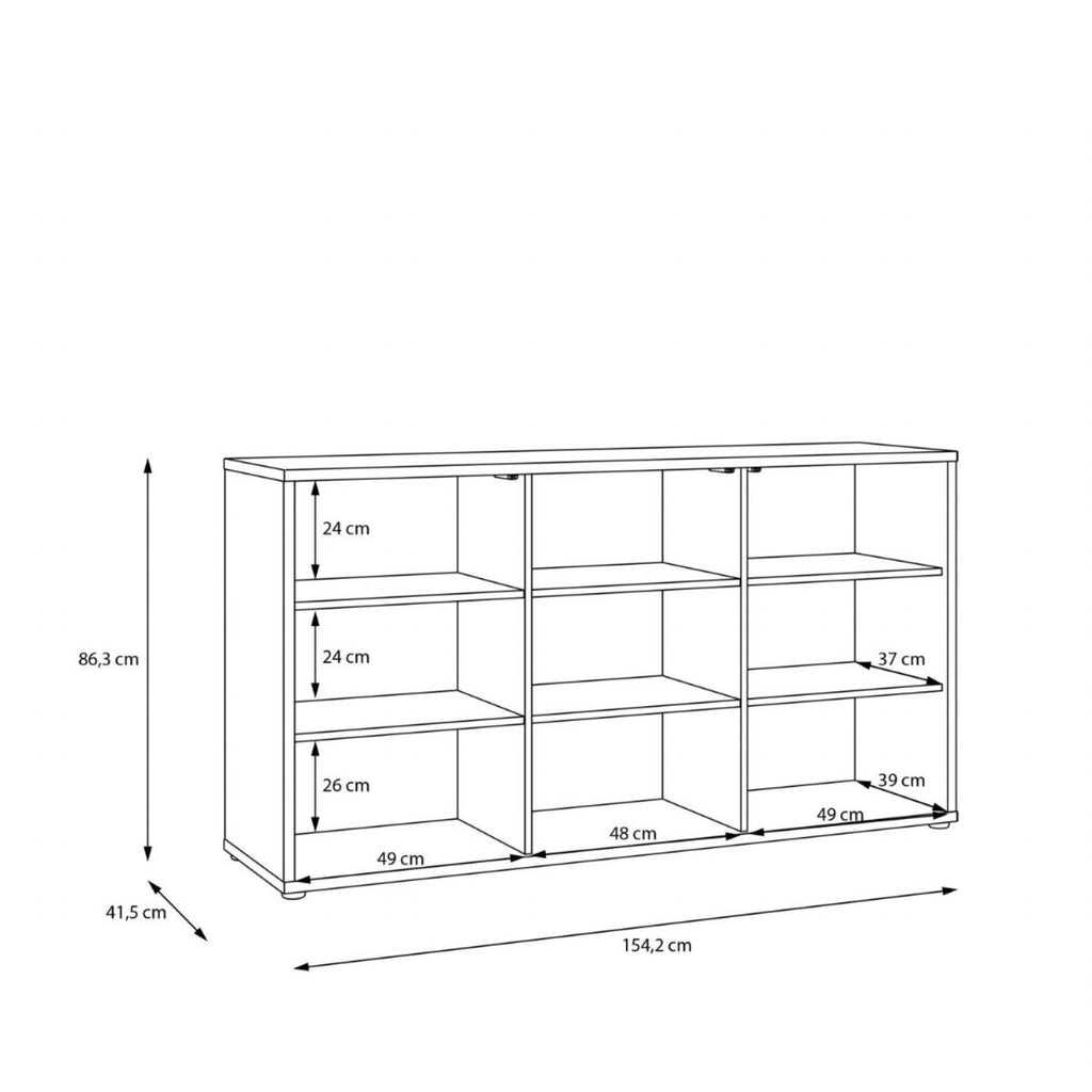 Alice Springs 3 Door Sideboard with PushtoOpen Doors and Drawer in Sand