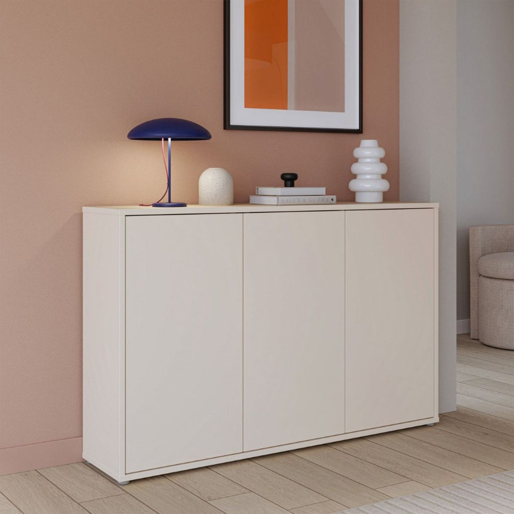 Alice Springs 3 Door Sideboard with PushtoOpen Doors in Sand