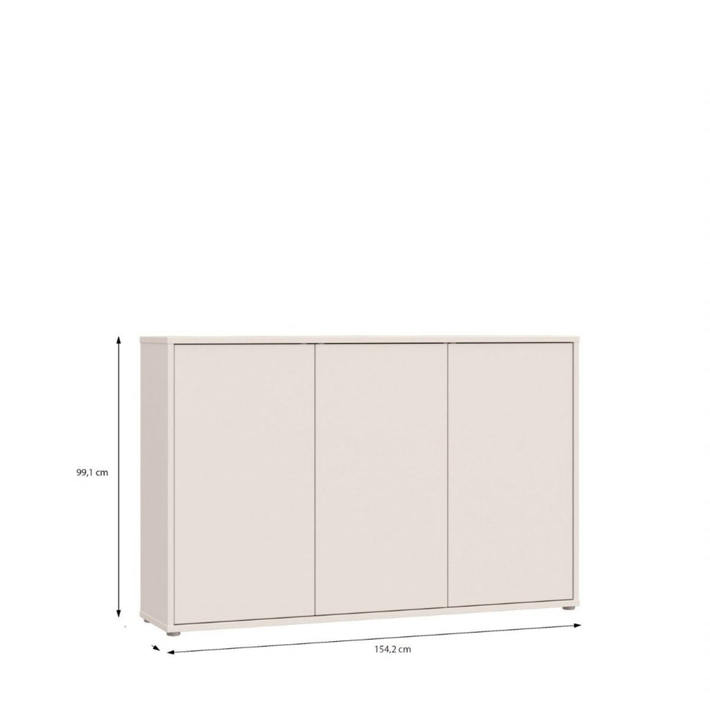 Alice Springs 3 Door Sideboard with PushtoOpen Doors in Sand