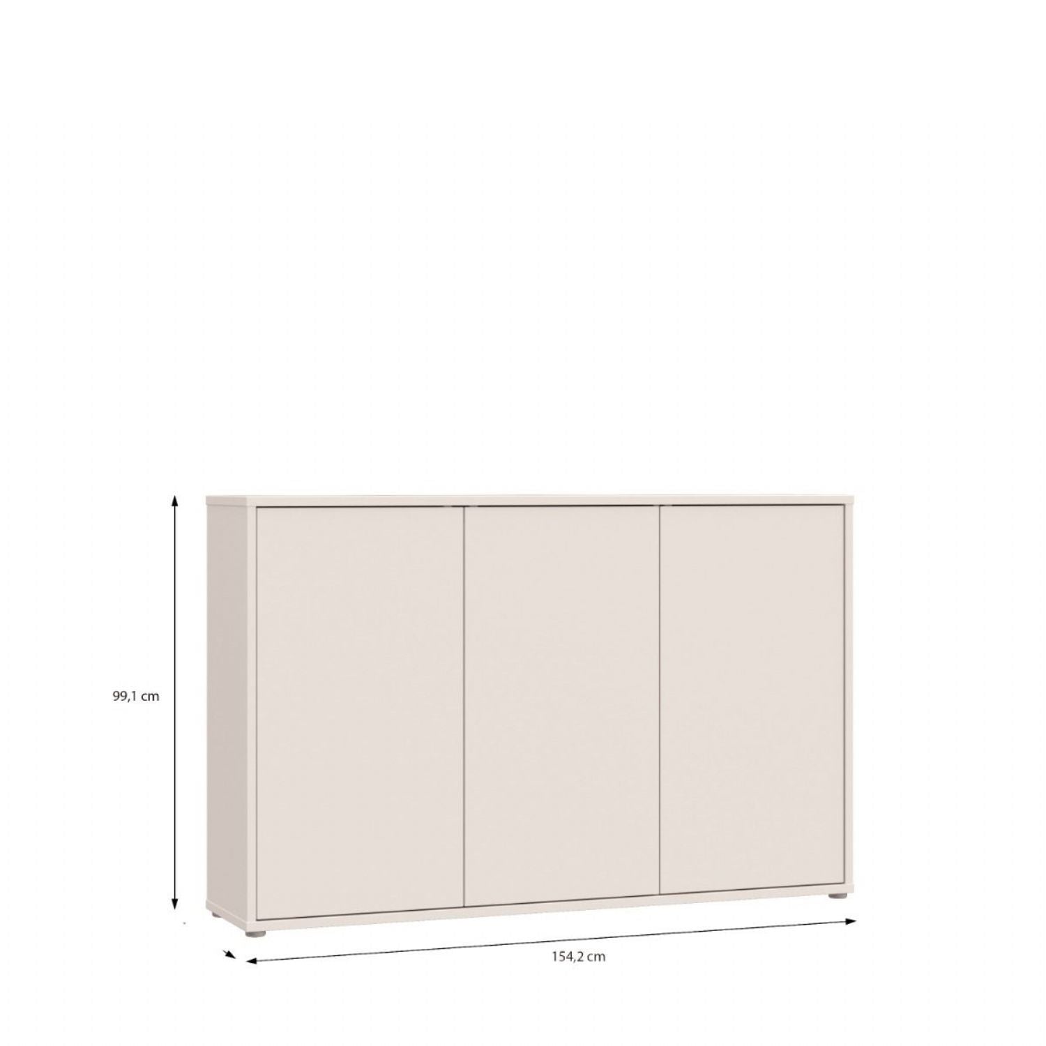 Alice Springs 3 Door Sideboard with PushtoOpen Doors in Sand