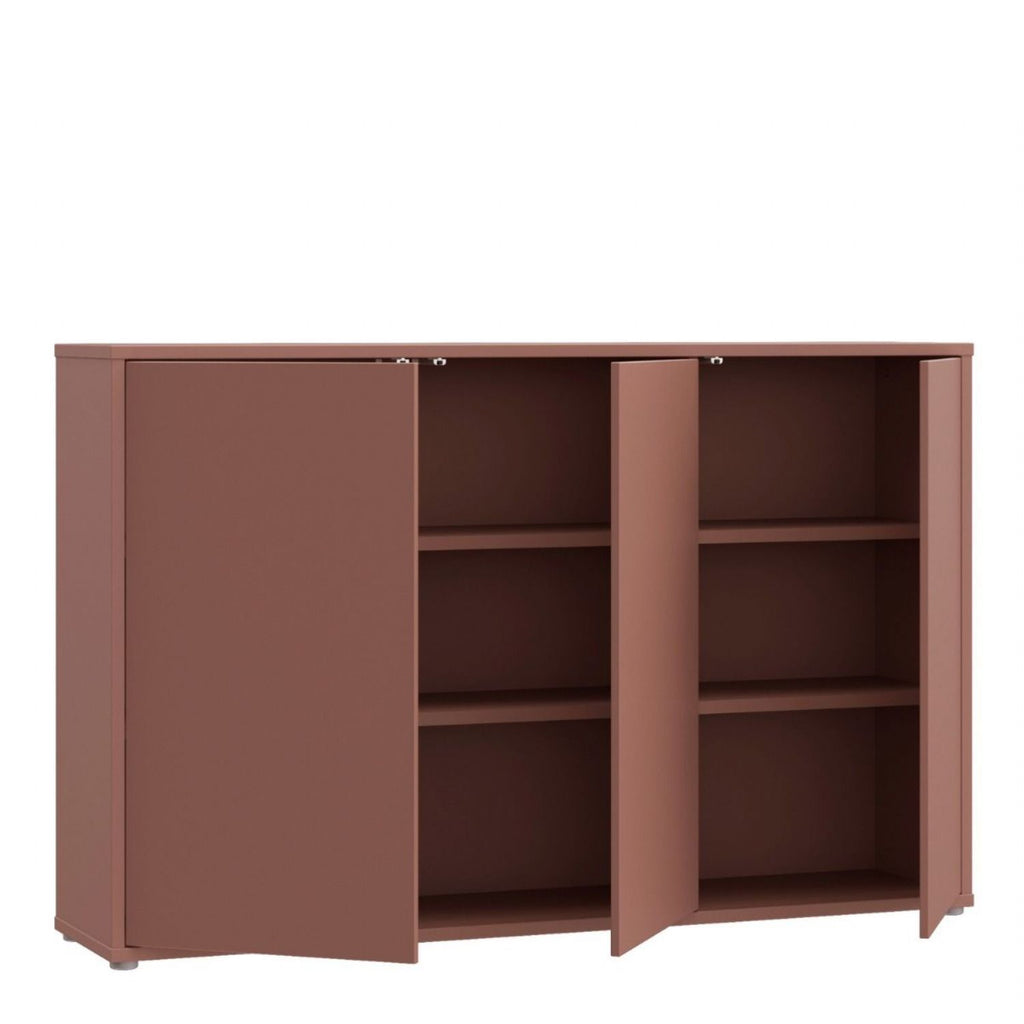 Alice Springs 3 Door Sideboard with PushtoOpen Doors in Terracotta