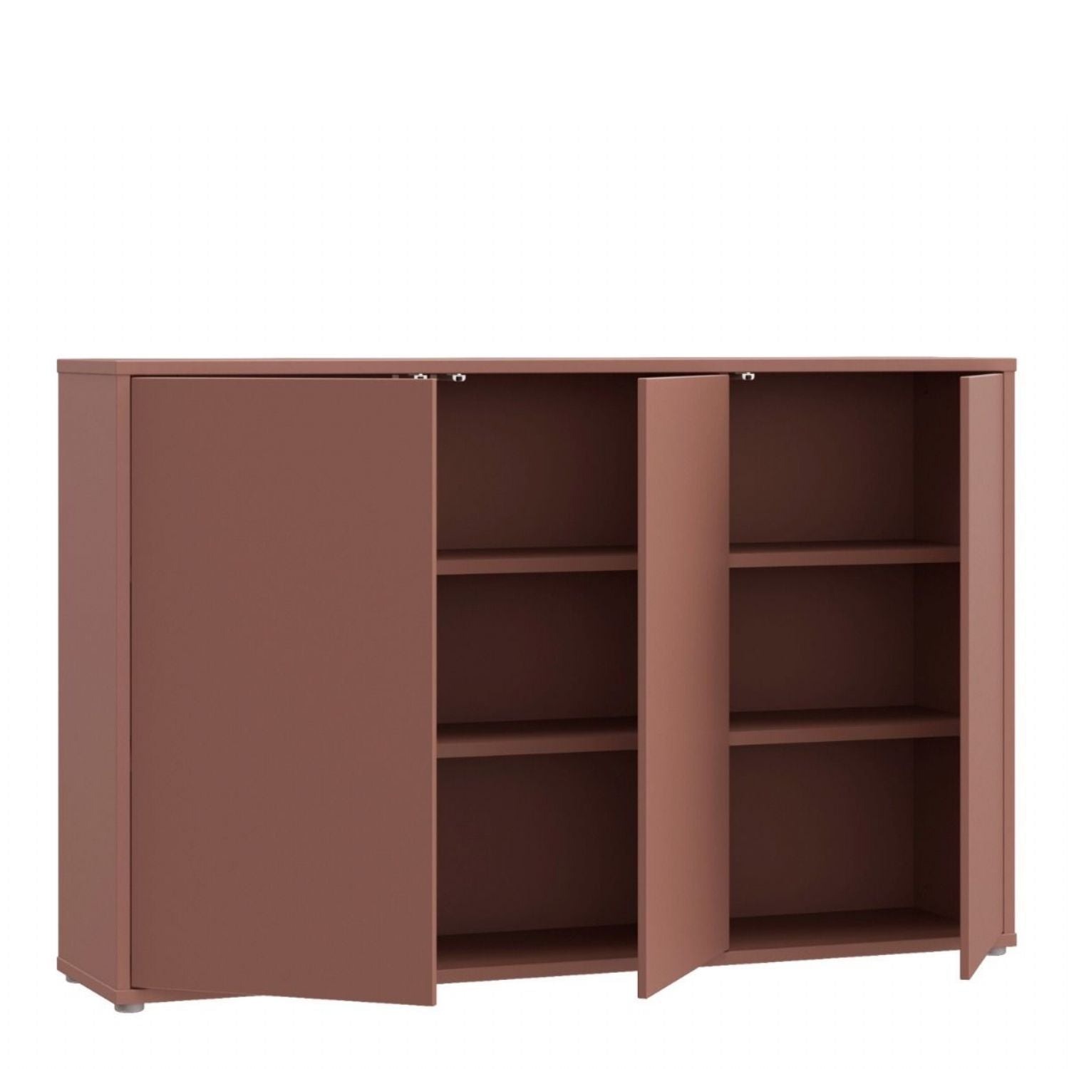 Alice Springs 3 Door Sideboard with PushtoOpen Doors in Terracotta