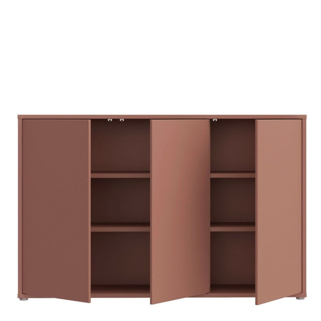 Alice Springs 3 Door Sideboard with PushtoOpen Doors in Terracotta