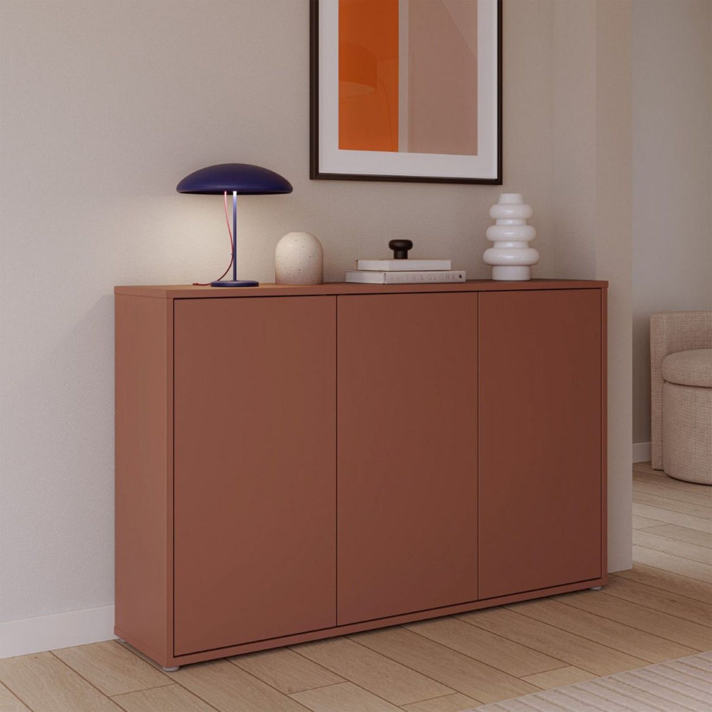 Alice Springs 3 Door Sideboard with PushtoOpen Doors in Terracotta