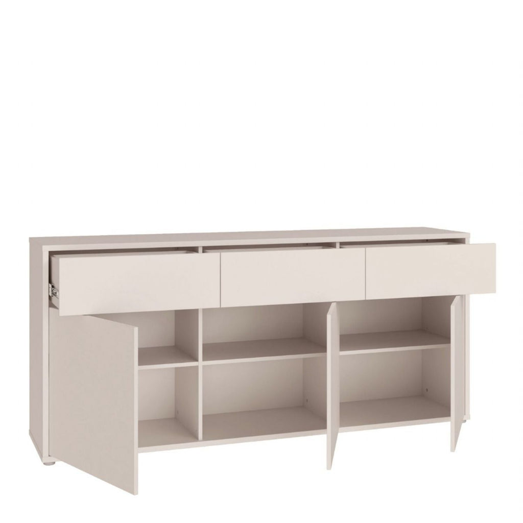 Alice Springs 3 Door 3 Drawer Sideboard with PushtoOpen Drawers in Sand
