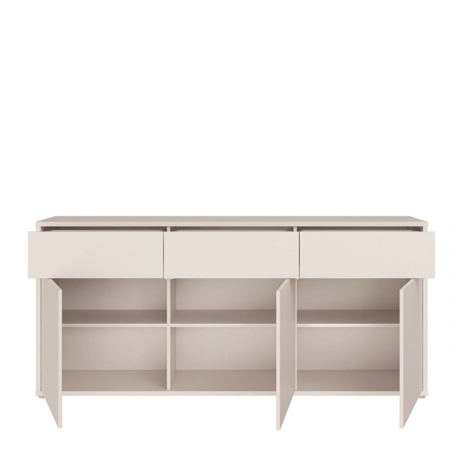 Alice Springs 3 Door 3 Drawer Sideboard with PushtoOpen Drawers in Sand