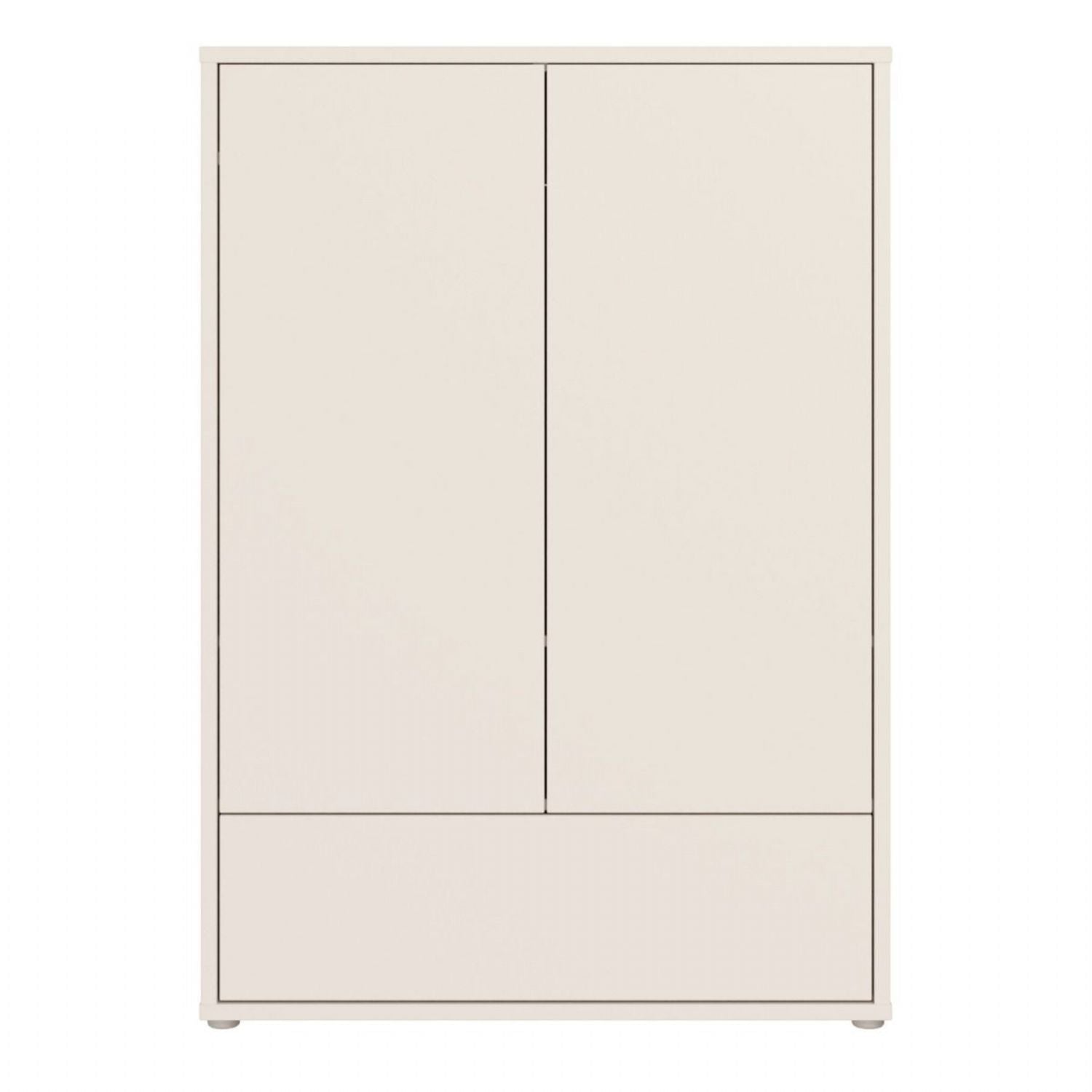Alice Springs 2 Door Low Wardrobe with PushtoOpen Doors and Drawer in Sand