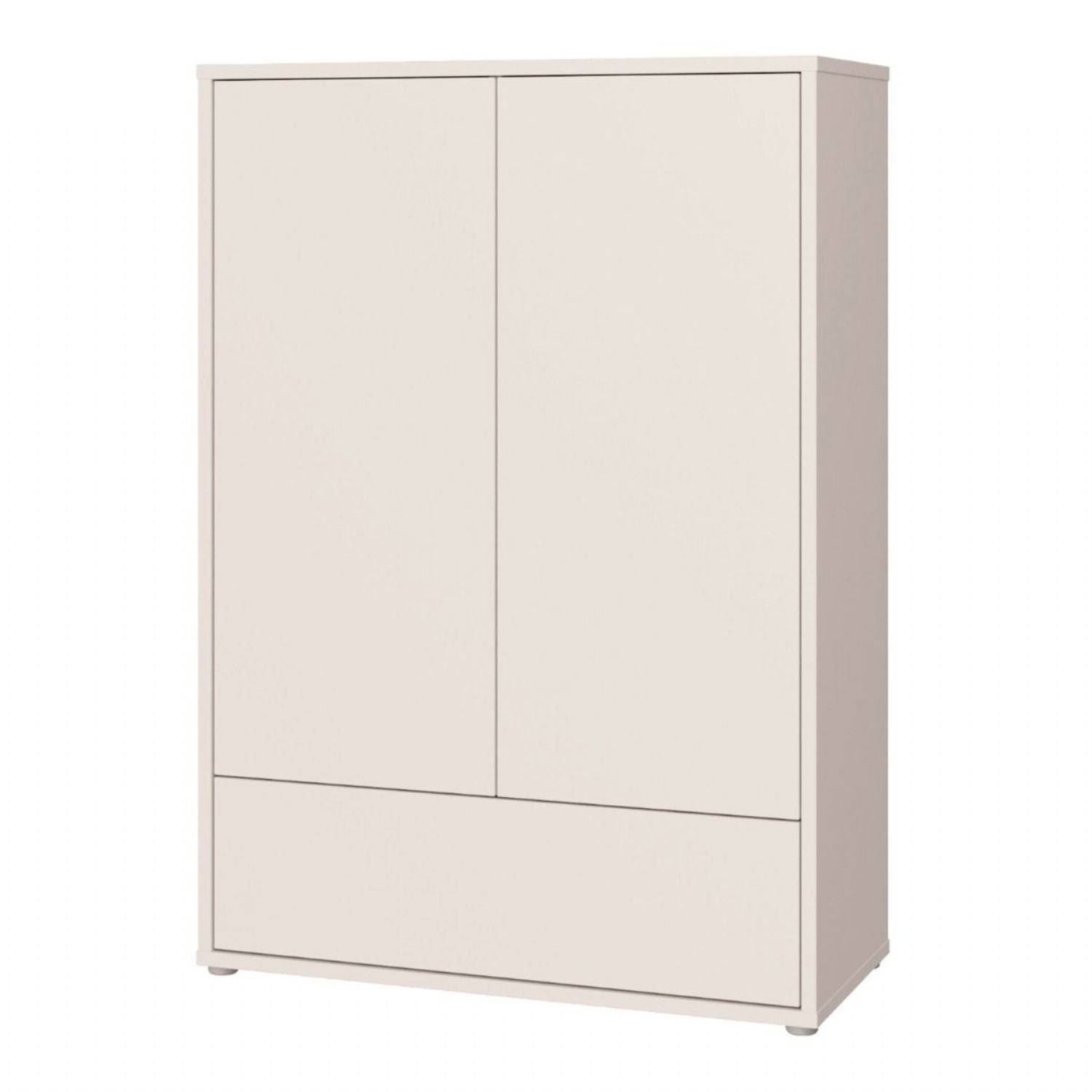 Alice Springs 2 Door Low Wardrobe with PushtoOpen Doors and Drawer in Sand