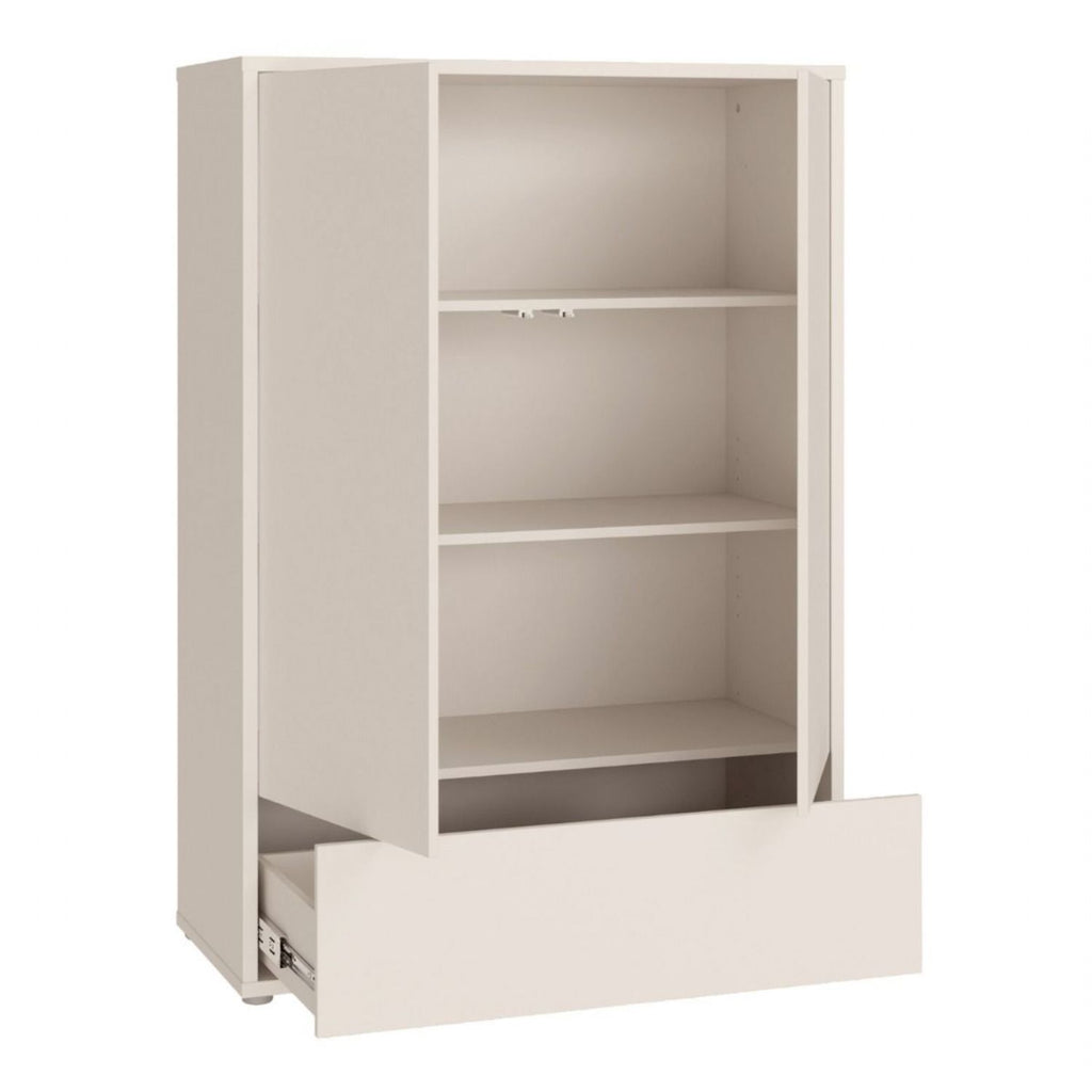 Alice Springs 2 Door Low Wardrobe with PushtoOpen Doors and Drawer in Sand