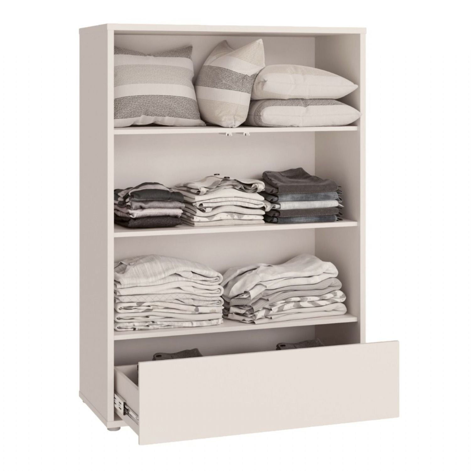 Alice Springs 2 Door Low Wardrobe with PushtoOpen Doors and Drawer in Sand