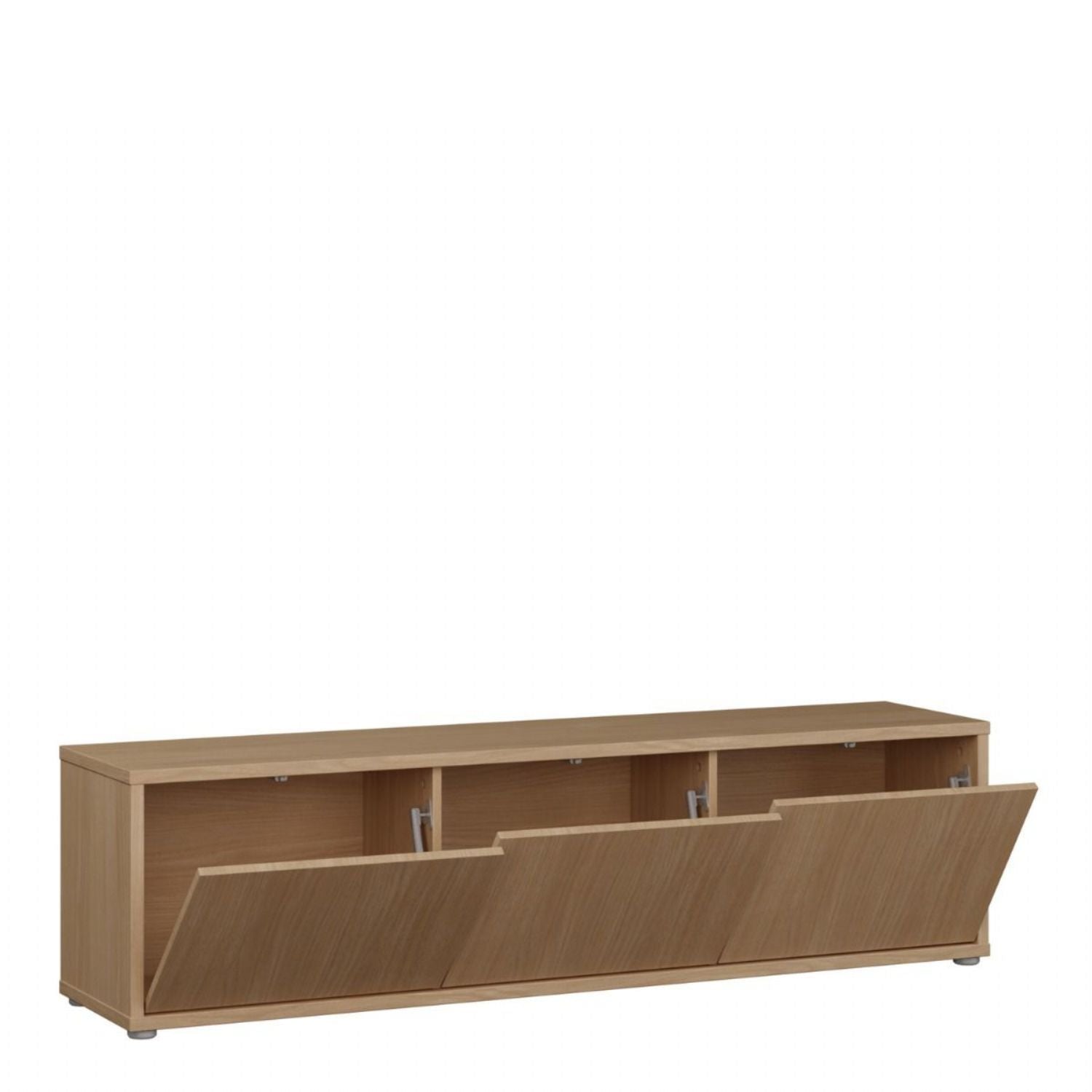 Alice Springs Wide TV Cabinet with 3 Doors PushtoOpen in Elegancia Oak