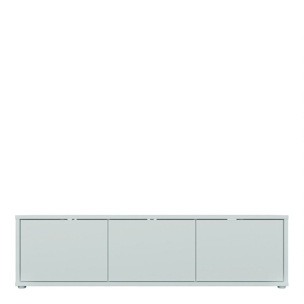 Alice Springs Wide TV Cabinet with 3 Doors PushtoOpen in Light Grey