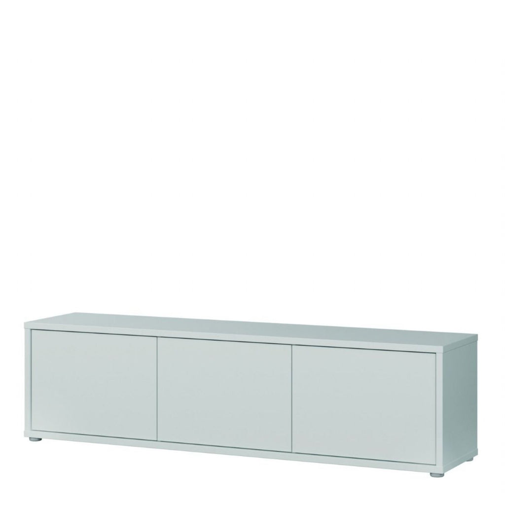 Alice Springs Wide TV Cabinet with 3 Doors PushtoOpen in Light Grey