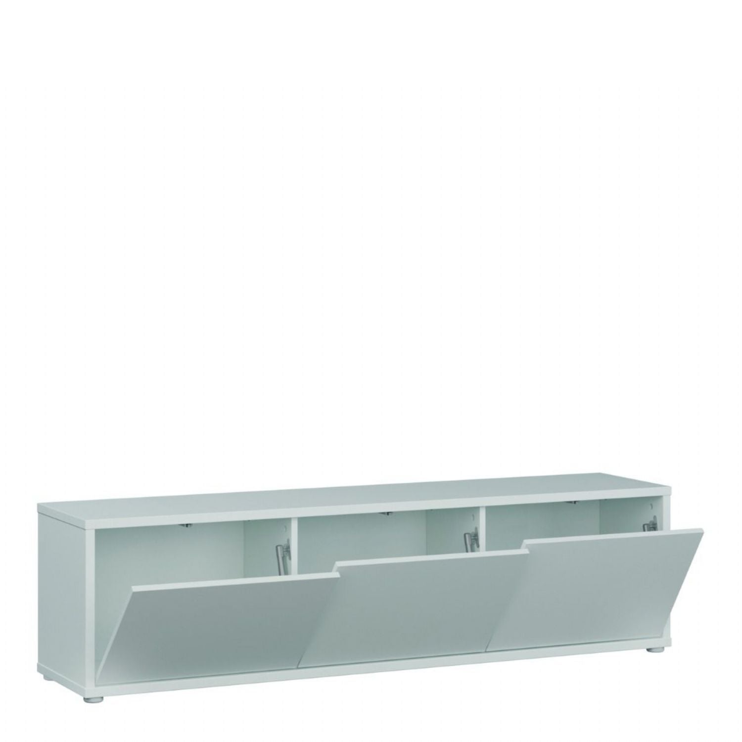 Alice Springs Wide TV Cabinet with 3 Doors PushtoOpen in Light Grey