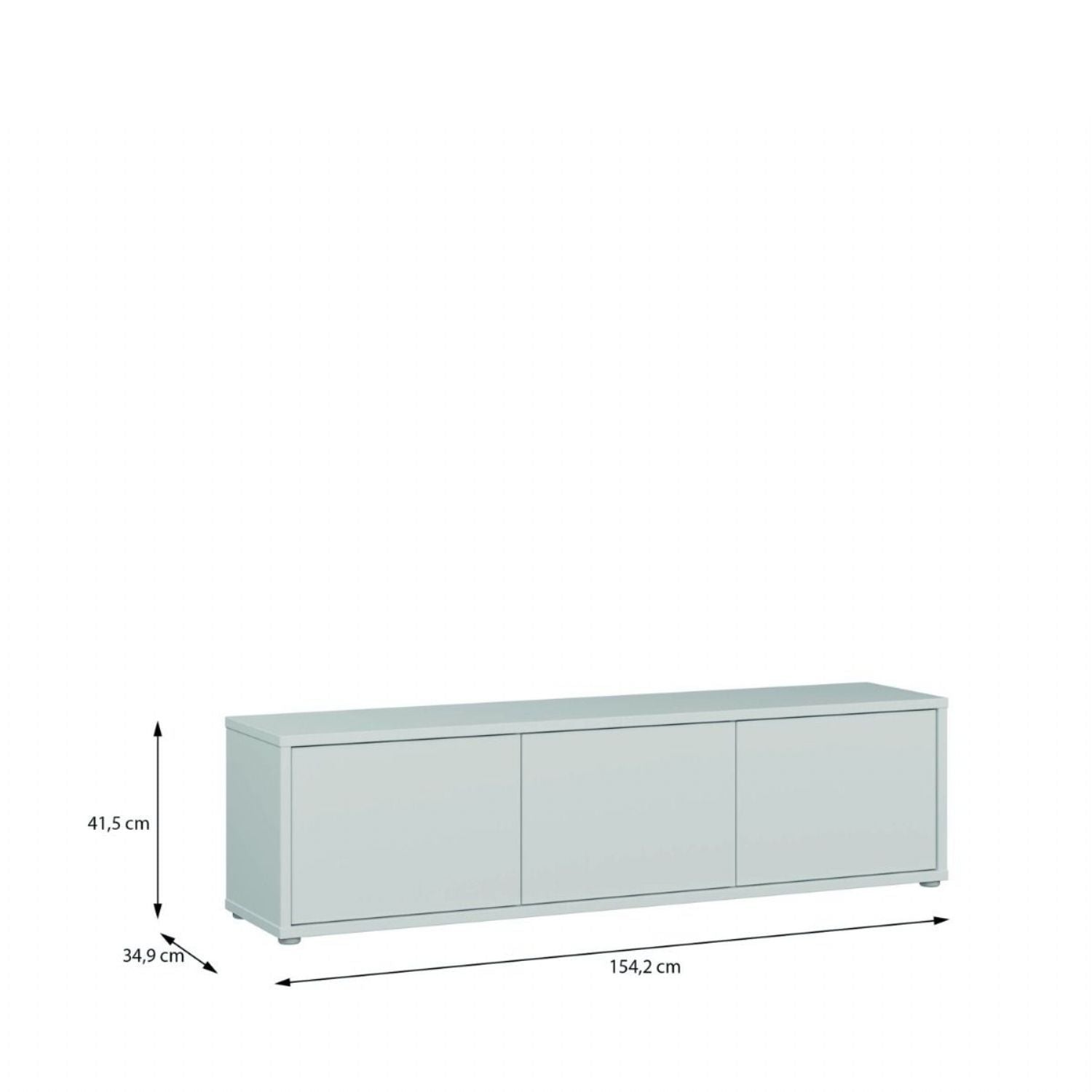 Alice Springs Wide TV Cabinet with 3 Doors PushtoOpen in Light Grey