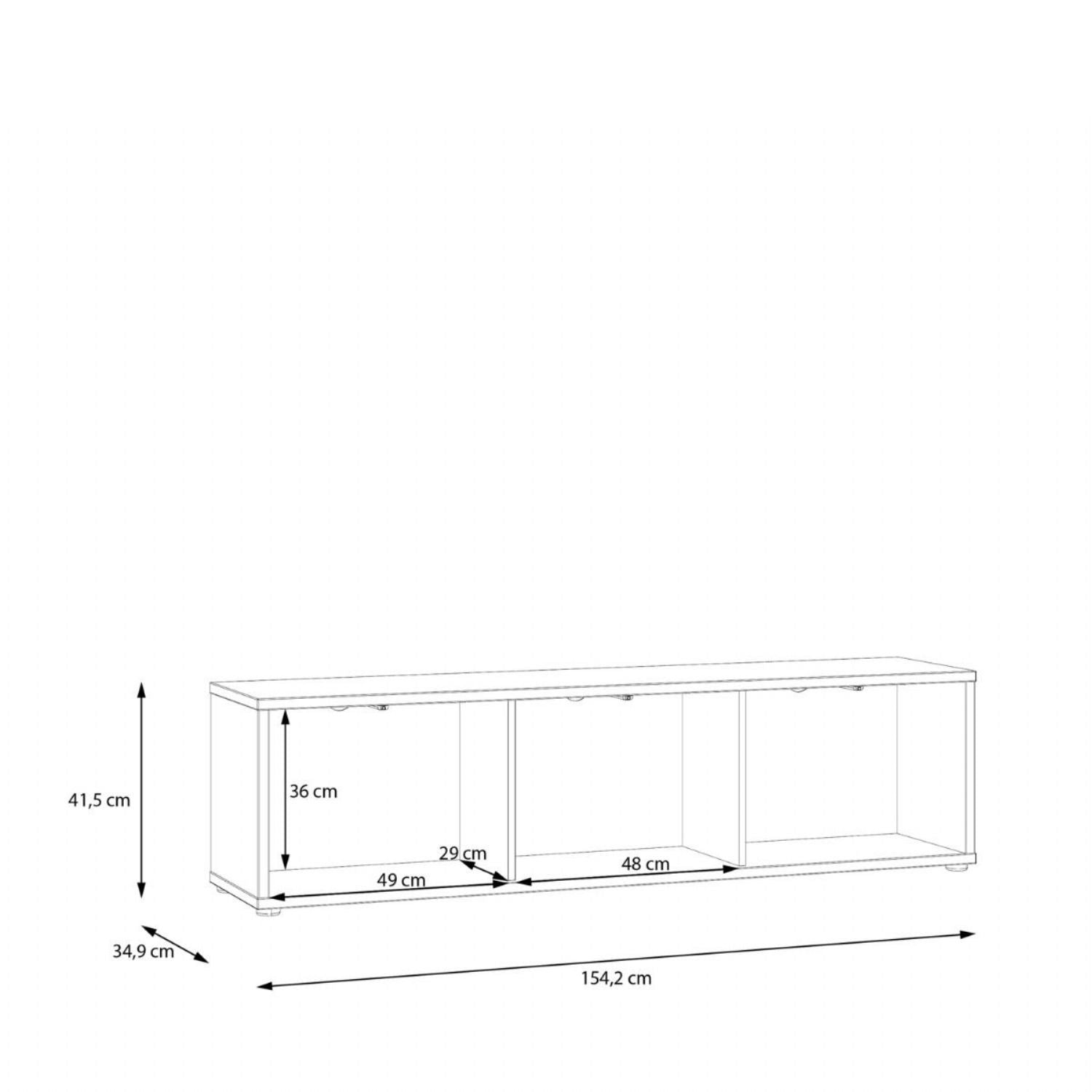 Alice Springs Wide TV Cabinet with 3 Doors PushtoOpen in Light Grey