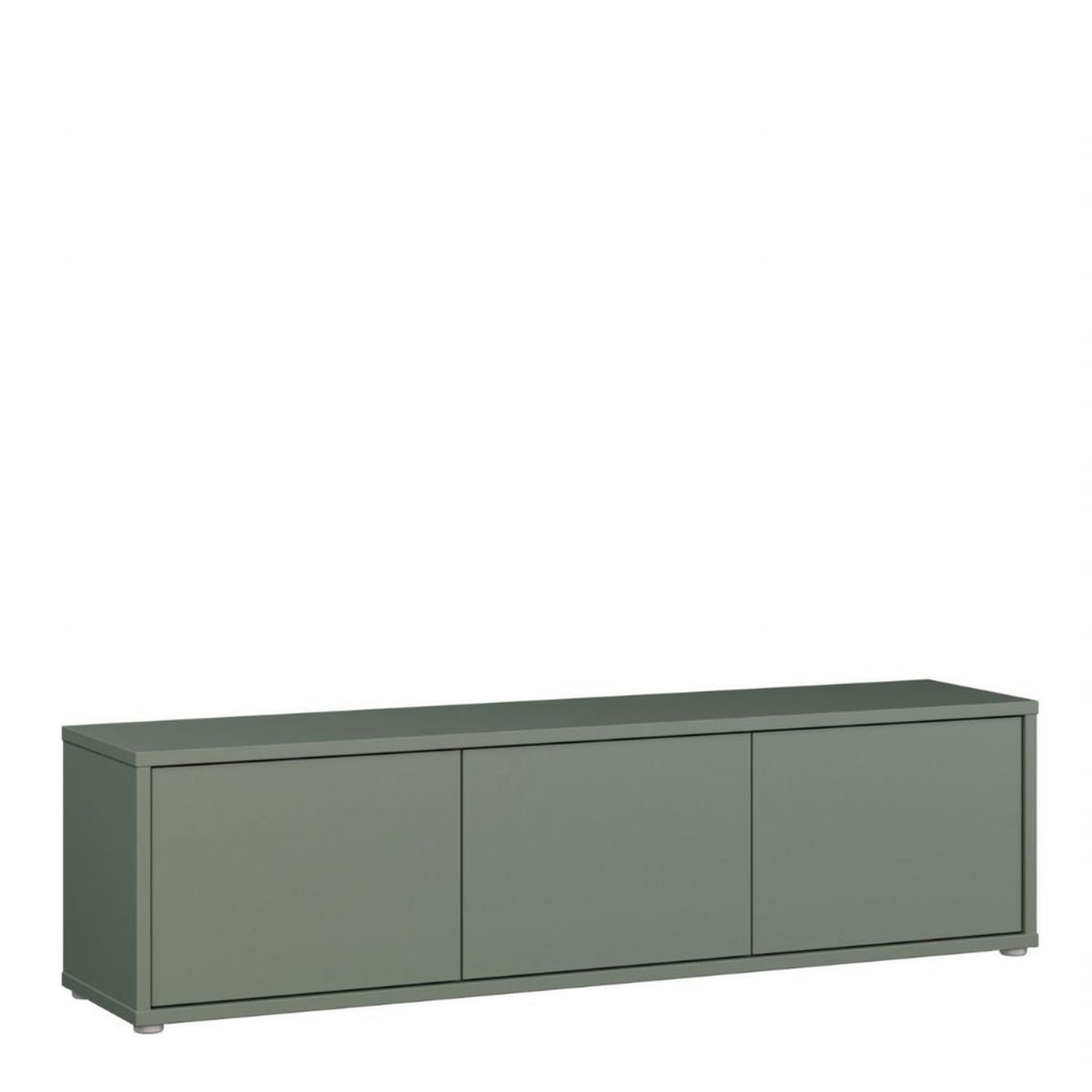 Alice Springs Wide TV Cabinet with 3 Doors PushtoOpen in Sage Green