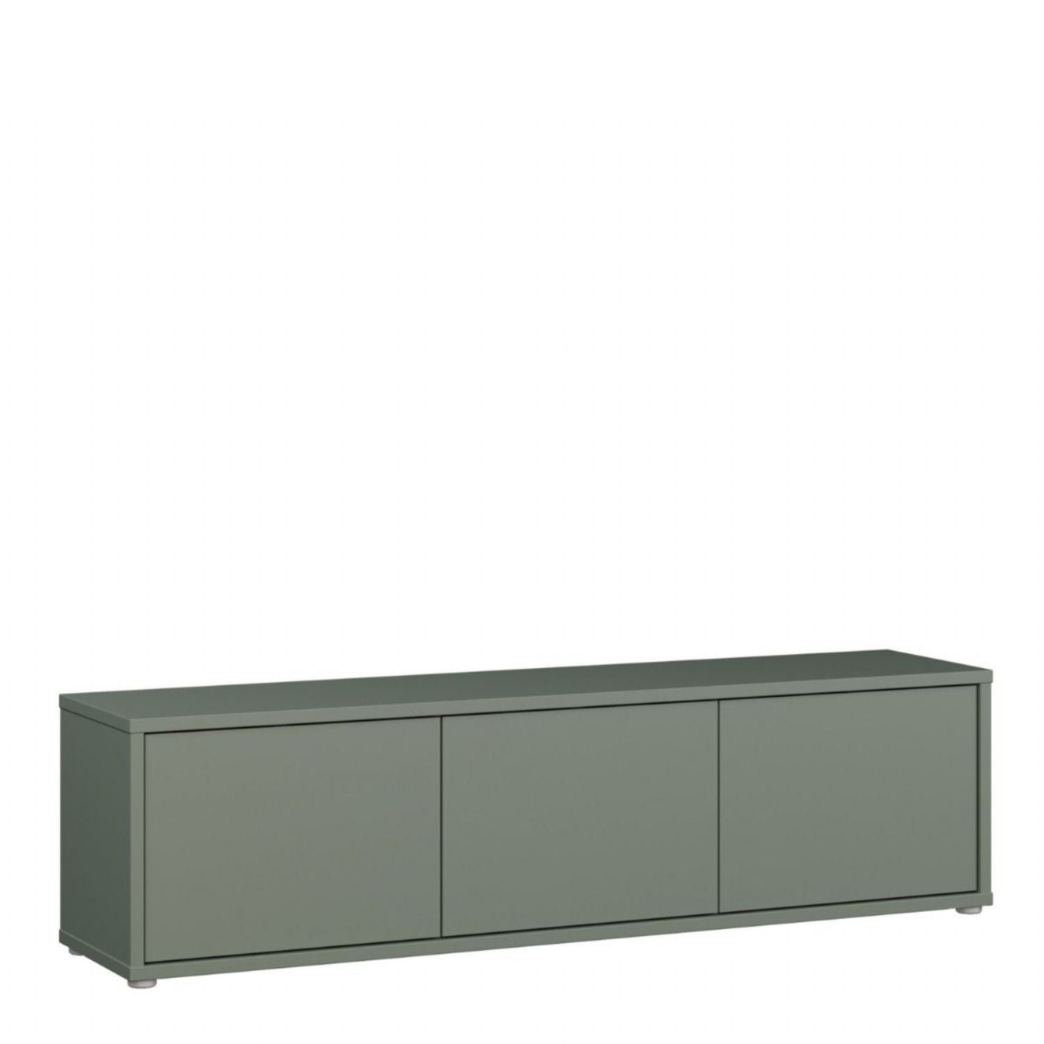 Alice Springs Wide TV Cabinet with 3 Doors PushtoOpen in Sage Green