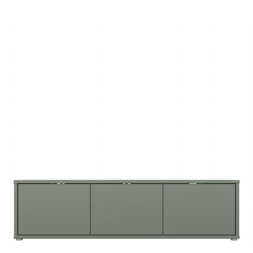 Alice Springs Wide TV Cabinet with 3 Doors PushtoOpen in Sage Green