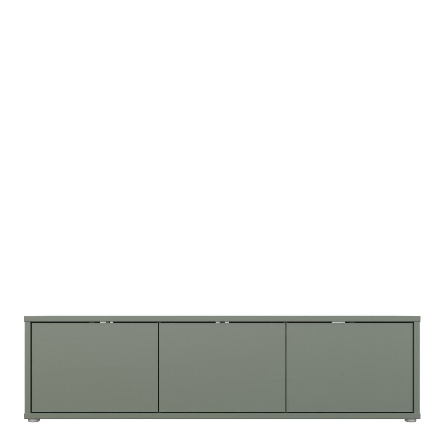Alice Springs Wide TV Cabinet with 3 Doors PushtoOpen in Sage Green